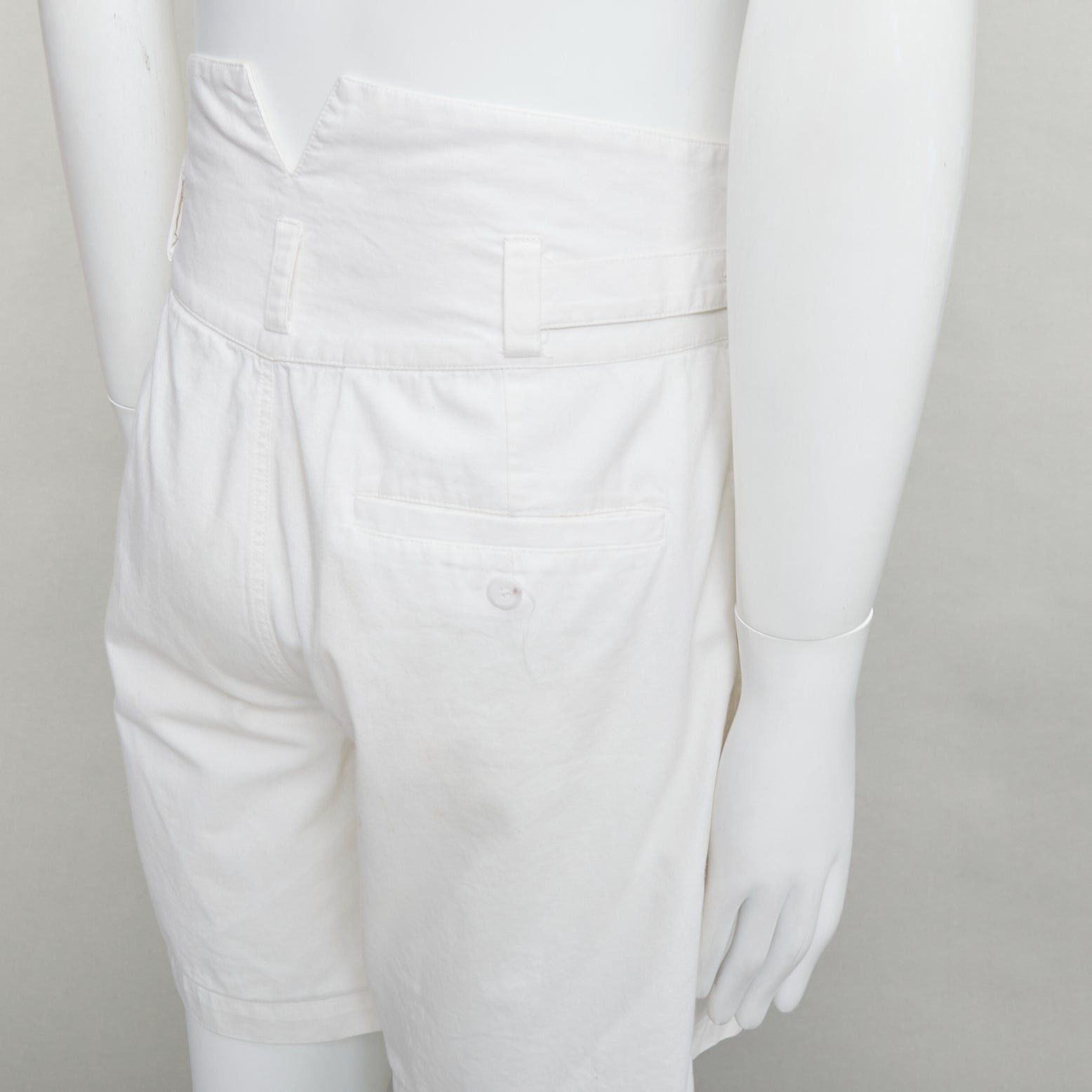 Raf Simons RAF SIMONS 2006 cream cotton high waist pleated front dress shorts EU50 L Size US 32 / EU 48 - 7 Thumbnail