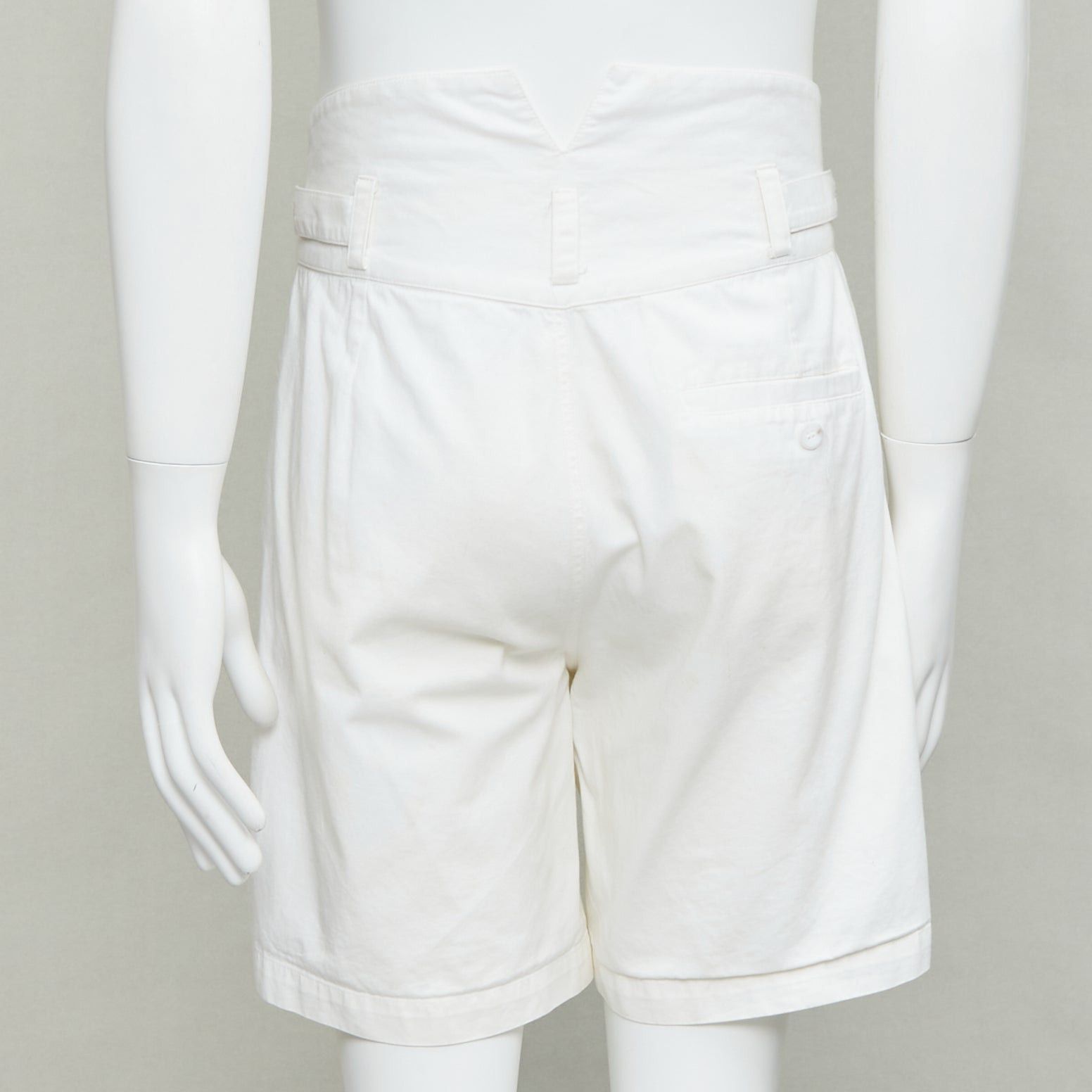 Raf Simons RAF SIMONS 2006 cream cotton high waist pleated front dress shorts EU50 L Size US 32 / EU 48 - 5 Thumbnail