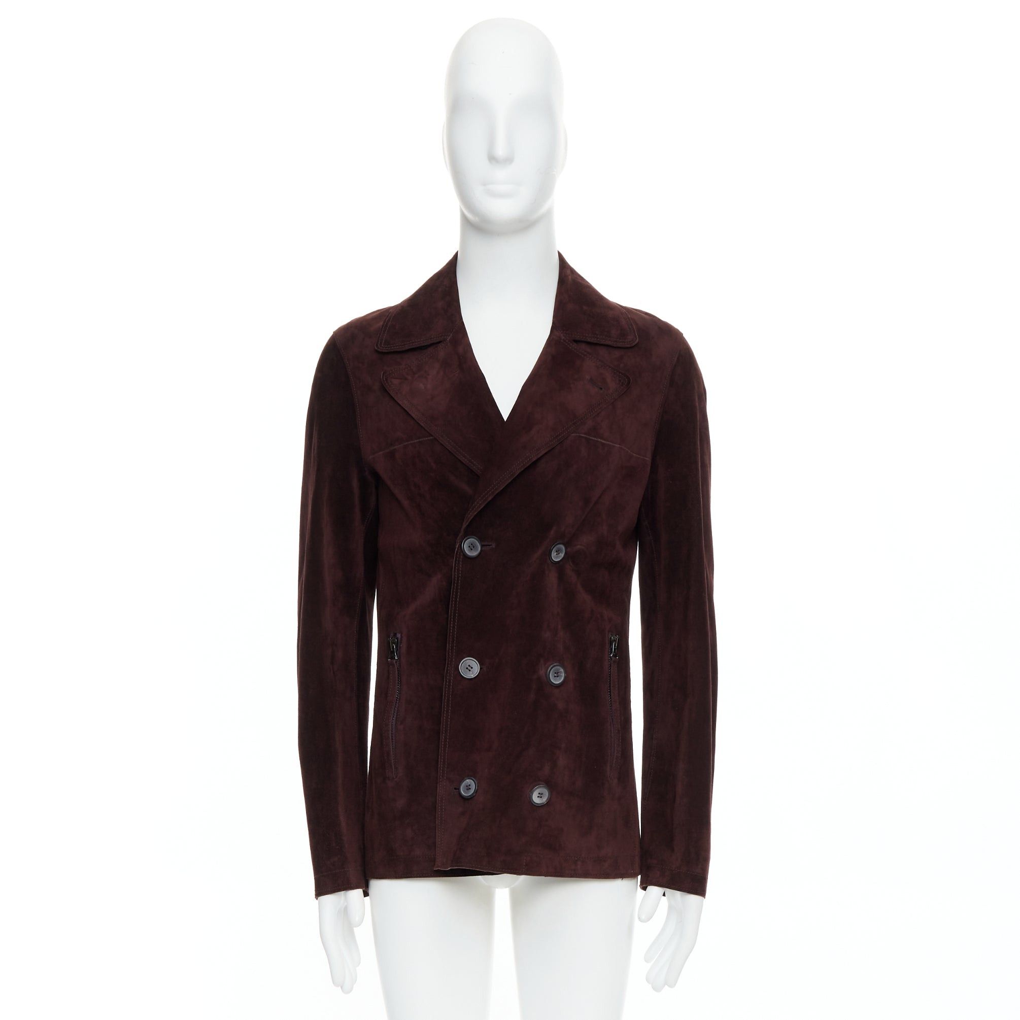 Lanvin LANVIN brown vegetable calfskin suede double breasted jacket FR48 M Size US M / EU 48-50 / 2 - 10 Thumbnail