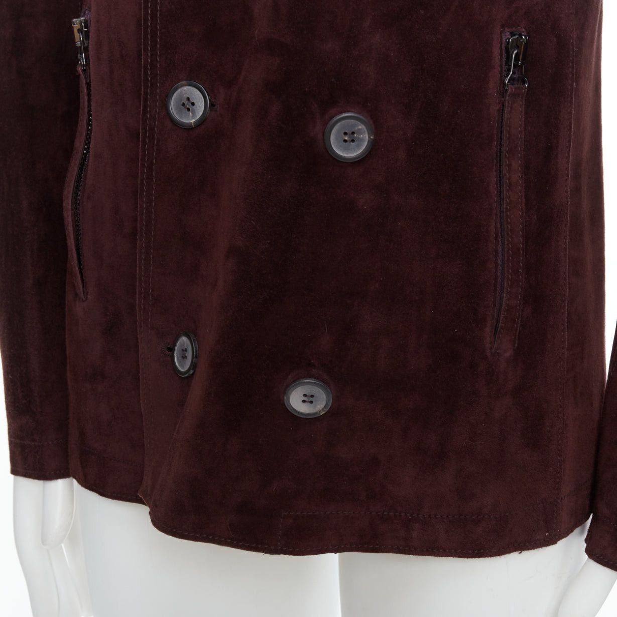 Lanvin LANVIN brown vegetable calfskin suede double breasted jacket FR48 M Size US M / EU 48-50 / 2 - 2 Thumbnail