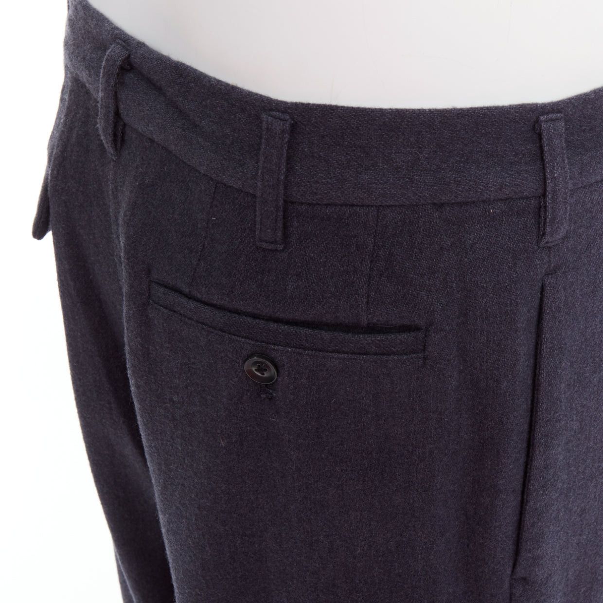 Yohji Yamamoto YOHJI YAMAMOTO Y's greyish blue wool blend pleated tapered pants JP4 XL Size US 28 / EU 44 - 2 Thumbnail