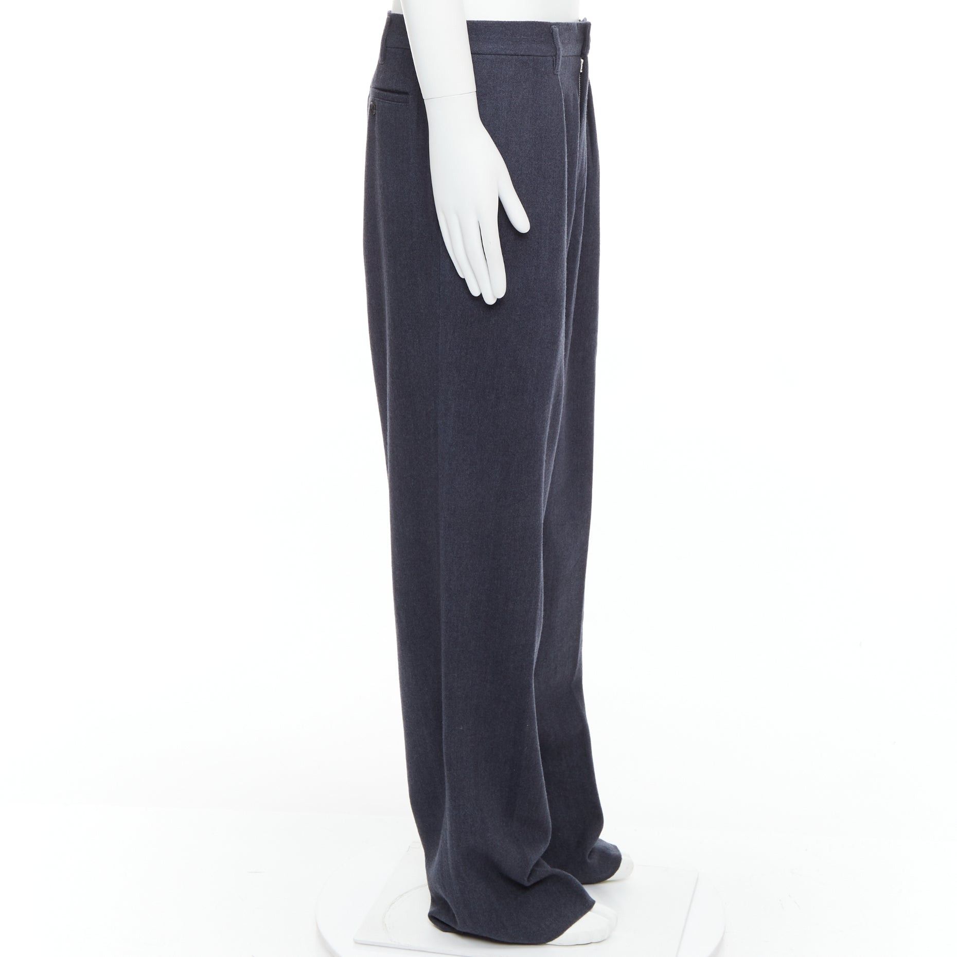 Yohji Yamamoto YOHJI YAMAMOTO Y's greyish blue wool blend pleated tapered pants JP4 XL Size US 28 / EU 44 - 4 Thumbnail