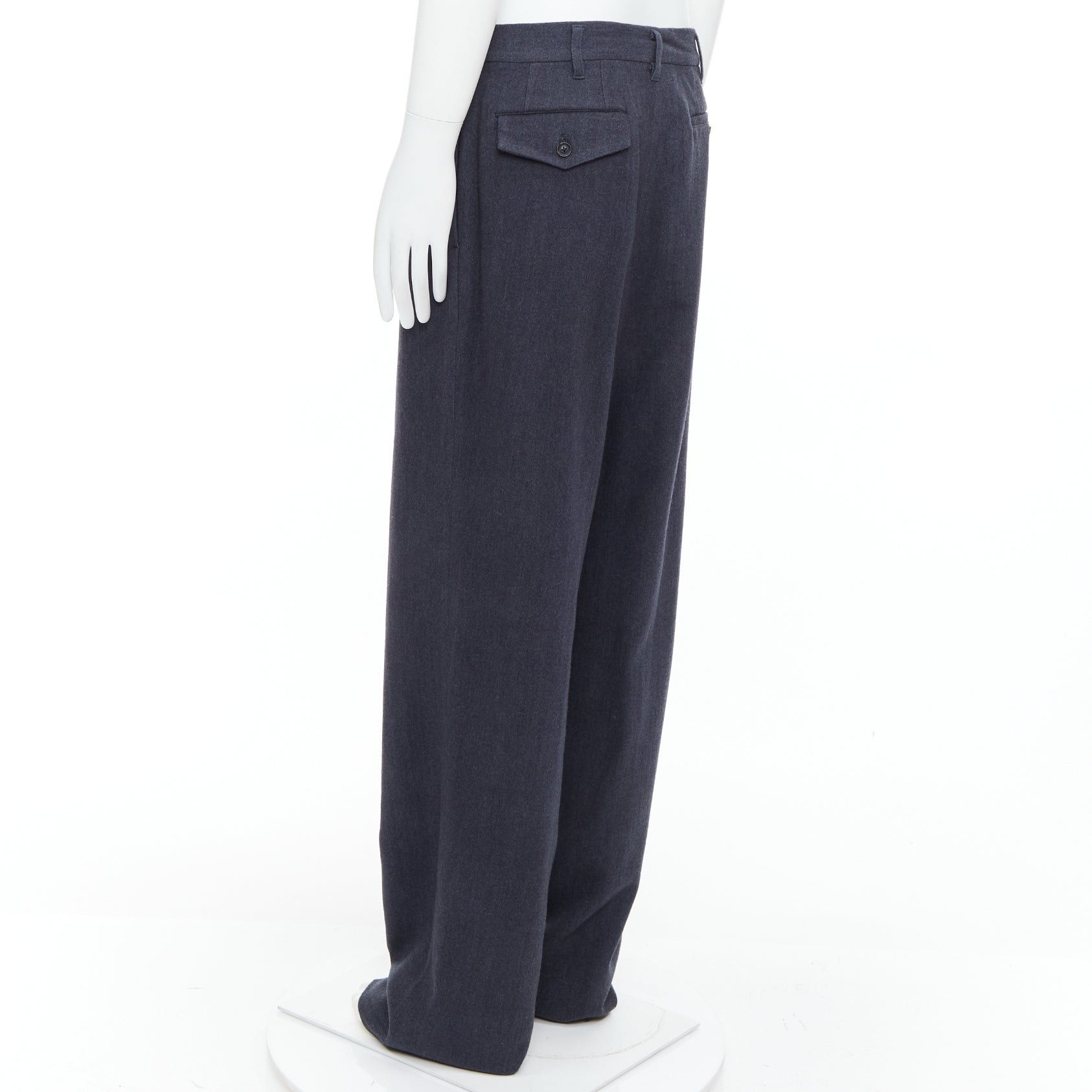 Yohji Yamamoto YOHJI YAMAMOTO Y's greyish blue wool blend pleated tapered pants JP4 XL Size US 28 / EU 44 - 6 Thumbnail