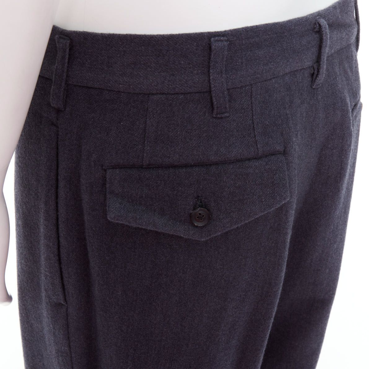 Yohji Yamamoto YOHJI YAMAMOTO Y's greyish blue wool blend pleated tapered pants JP4 XL Size US 28 / EU 44 - 7 Thumbnail