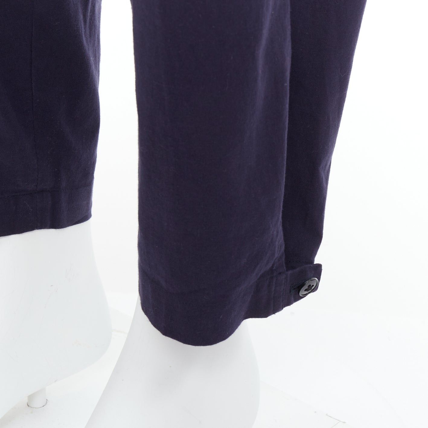 Yohji Yamamoto YOHJI YAMAMOTO navy 100% cotton pleated front tapered pants JP4 XL Size US 29 - 7 Thumbnail