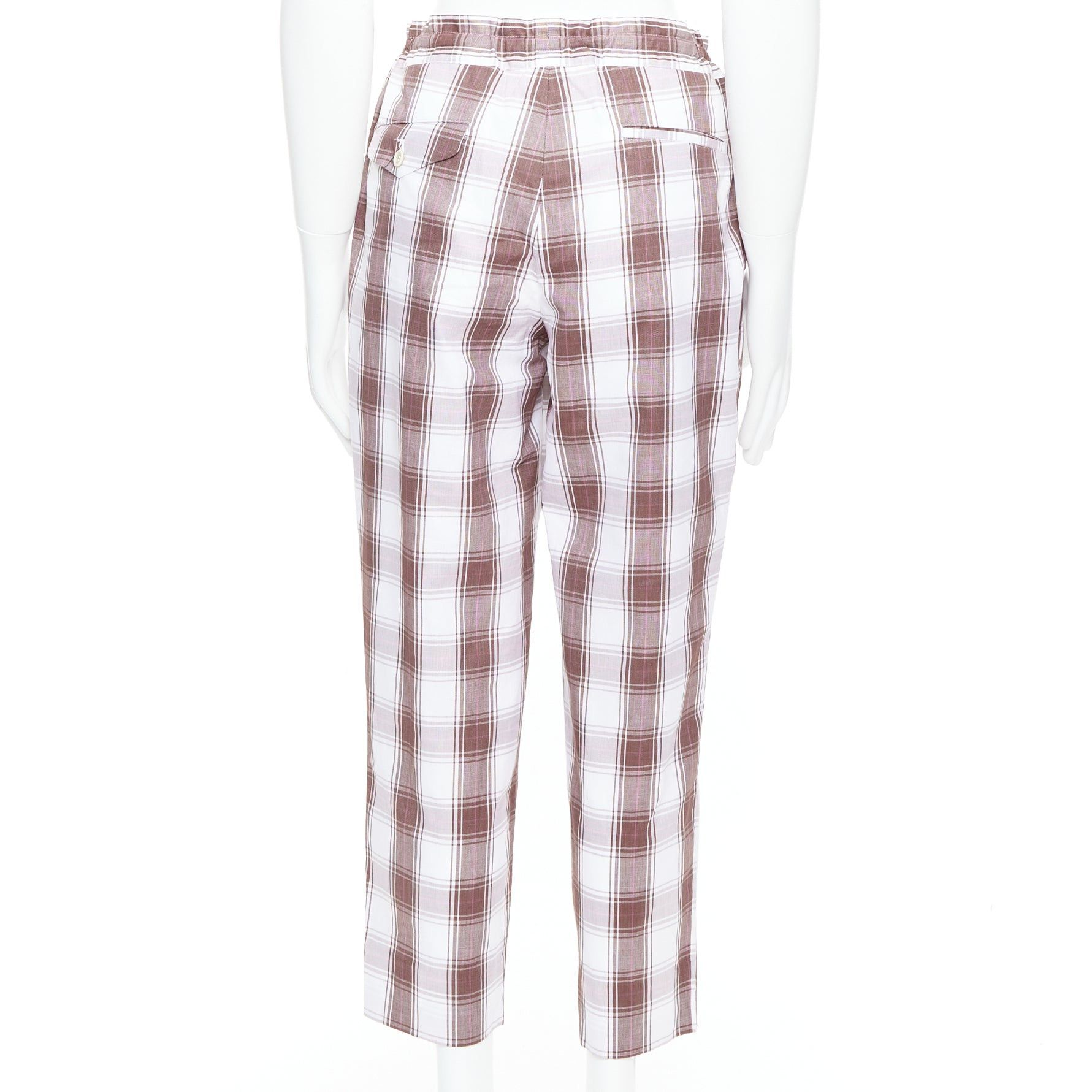 Comme des Garcons COMME DES GARCONS Homme Deux 2016 brown white checkered tapered pants S Size US 28 / EU 44 - 6 Thumbnail
