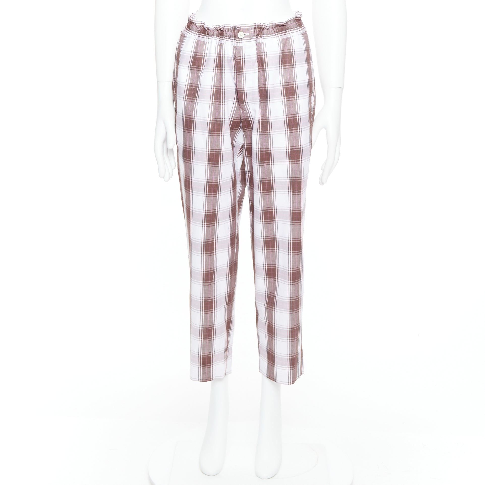 Comme des Garcons COMME DES GARCONS Homme Deux 2016 brown white checkered tapered pants S Size US 28 / EU 44 - 9 Thumbnail