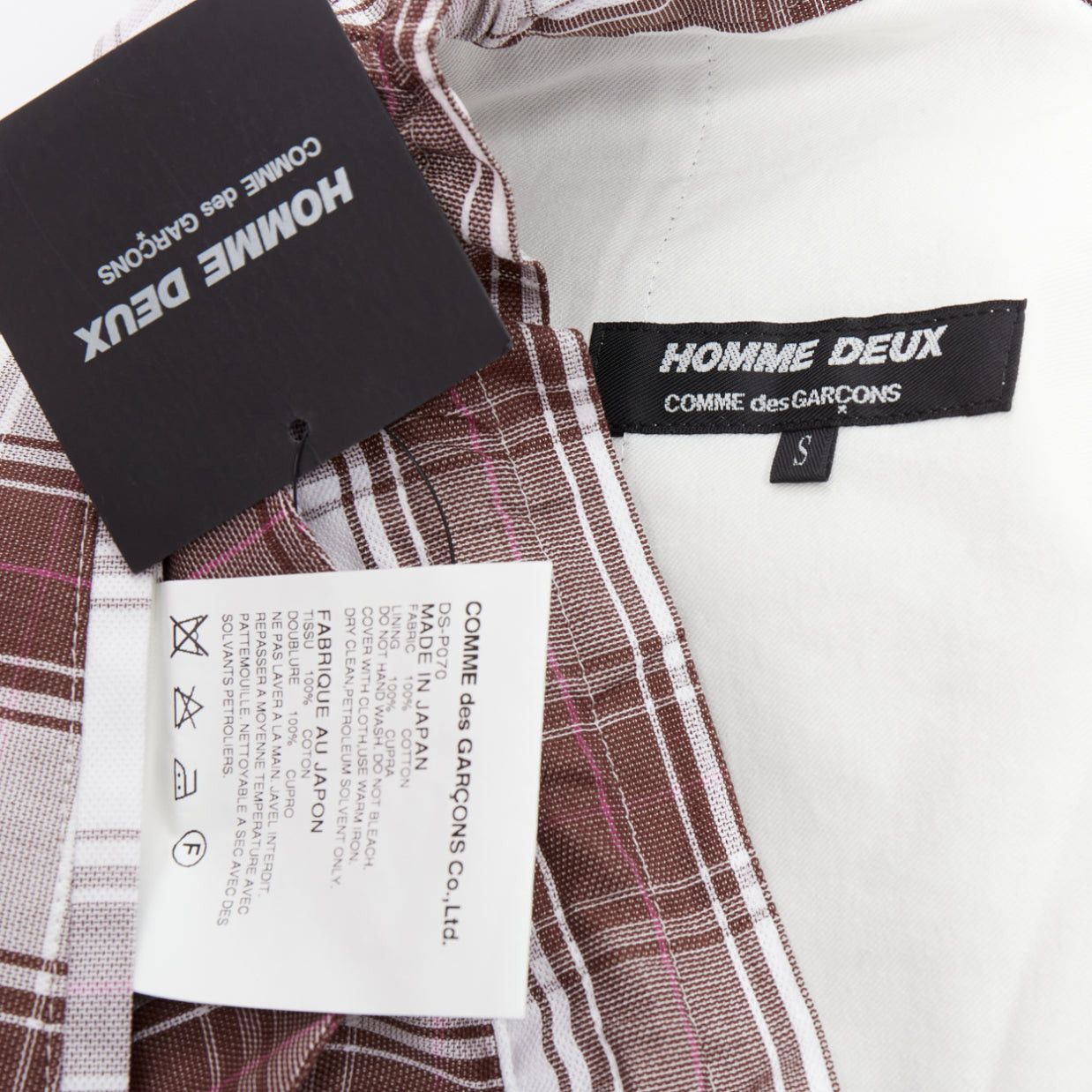 Comme des Garcons COMME DES GARCONS Homme Deux 2016 brown white checkered tapered pants S Size US 28 / EU 44 - 8 Thumbnail