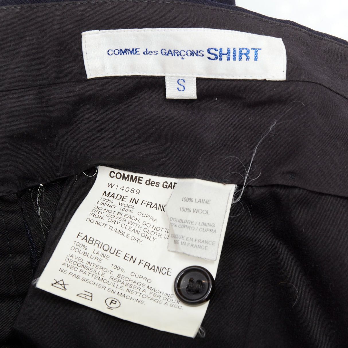 Comme des Garcons COMME DES GARCONS SHIRT navy 100% wool pinstripe tapered pants S Size US 28 / EU 44 - 8 Thumbnail