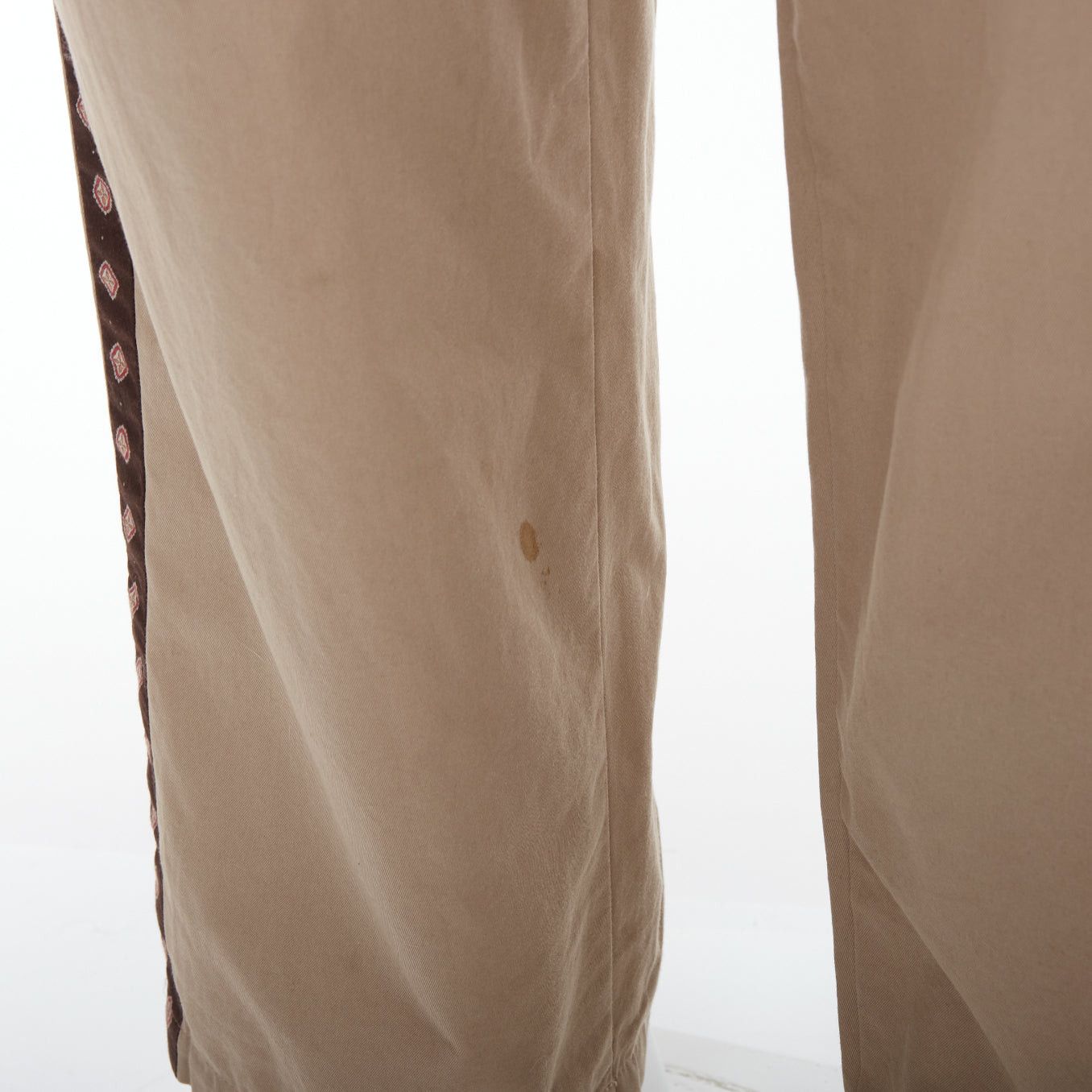 Yohji Yamamoto YOHJI YAMAMOTO beige brown ethnic trim drawstring wide pants JP3 L Size US 29 - 8 Thumbnail