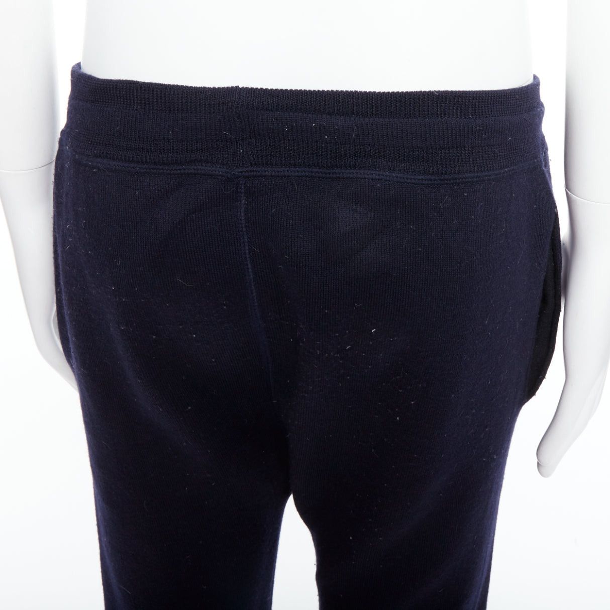 Lanvin LANVIN navy soft waffle knit drawstring mid waist tapered jogger pants S Size US 28 / EU 44 - 7 Thumbnail