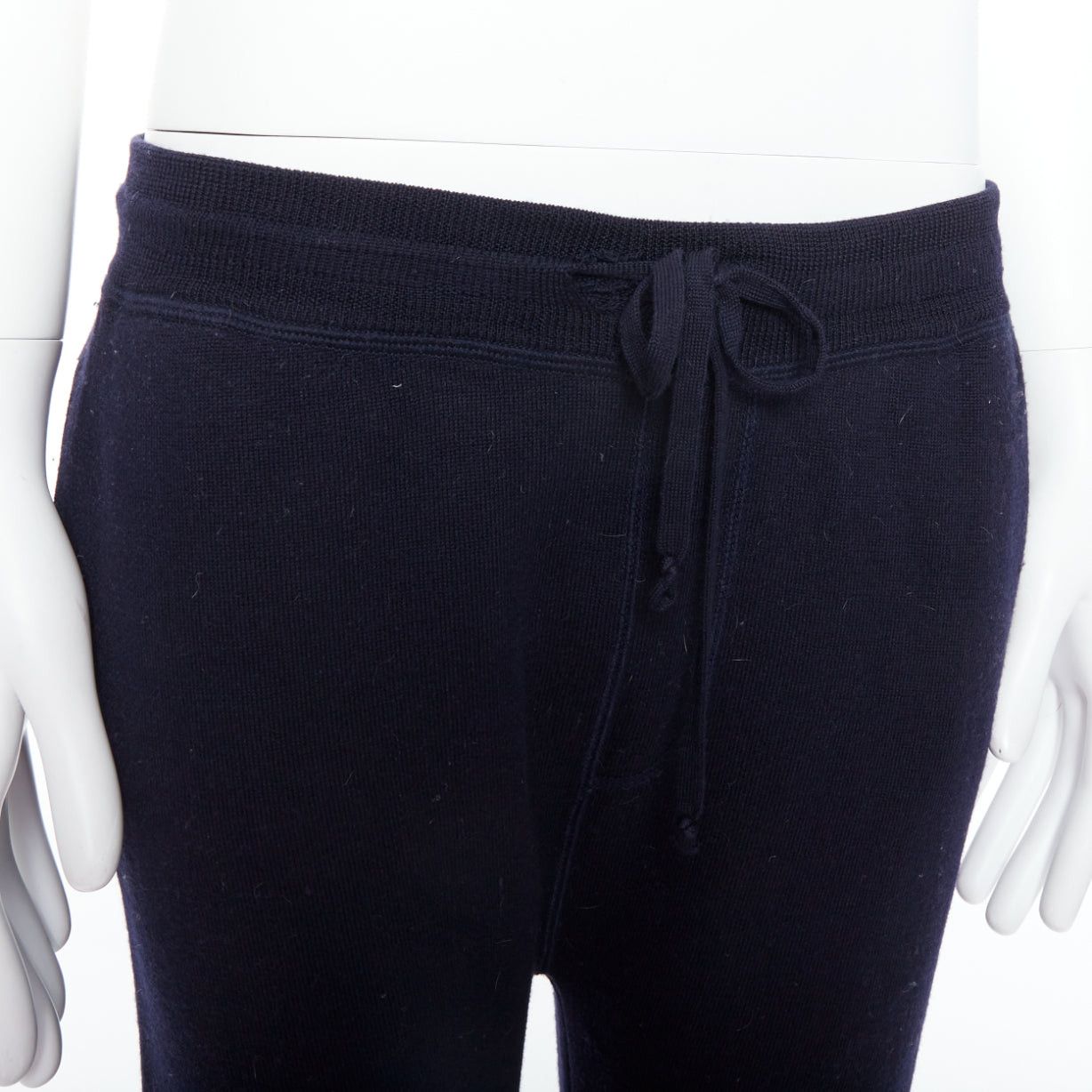 Lanvin LANVIN navy soft waffle knit drawstring mid waist tapered jogger pants S Size US 28 / EU 44 - 2 Thumbnail