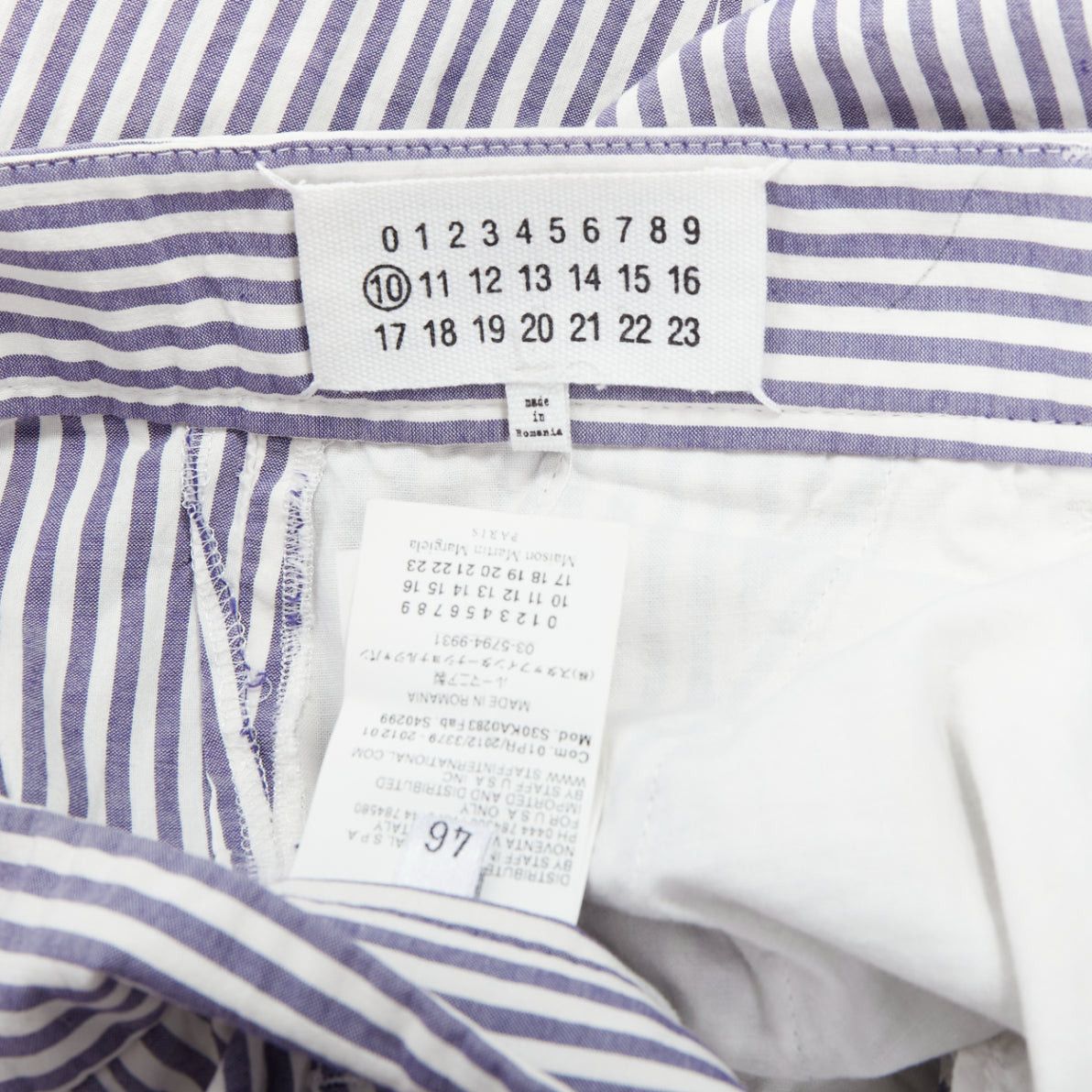 Maison Margiela MAISON MARTIN MARGIELA white blue cotton stripe button fly wide pants IT46 S Size US 28 / EU 44 - 8 Thumbnail