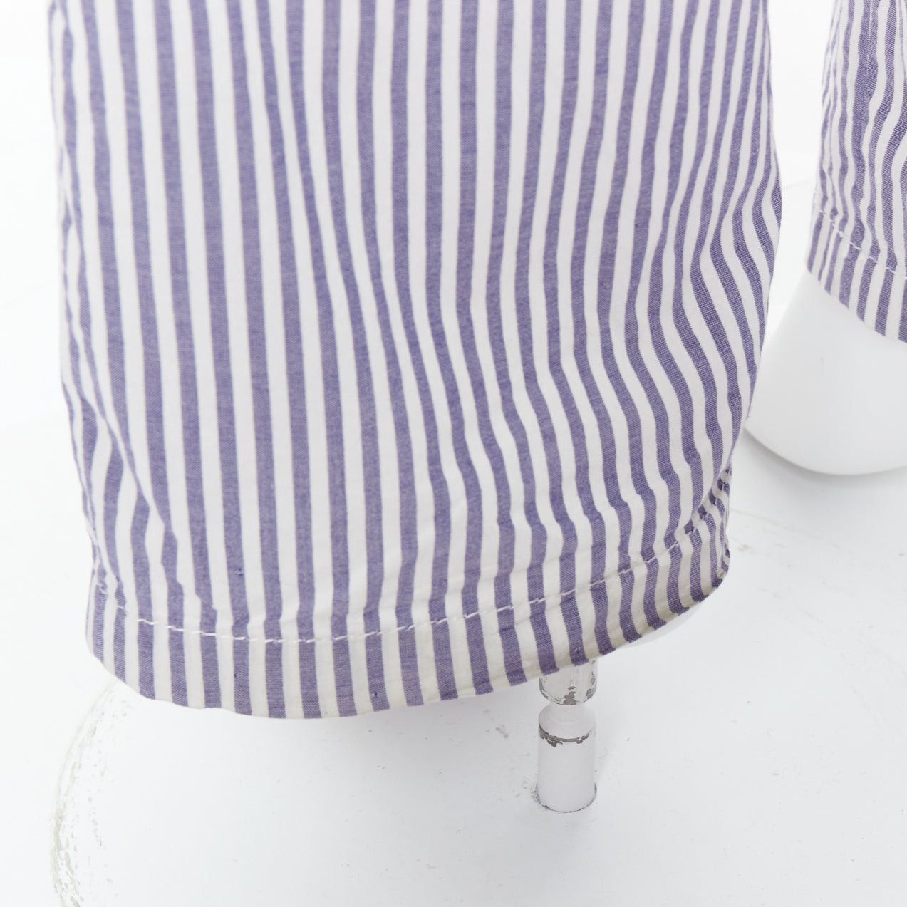 Maison Margiela MAISON MARTIN MARGIELA white blue cotton stripe button fly wide pants IT46 S Size US 28 / EU 44 - 7 Thumbnail