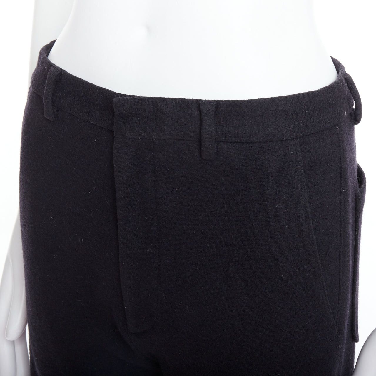 Lanvin LANVIN black wool like back pockets knitted hem jogger pants Size US 29 - 7 Thumbnail