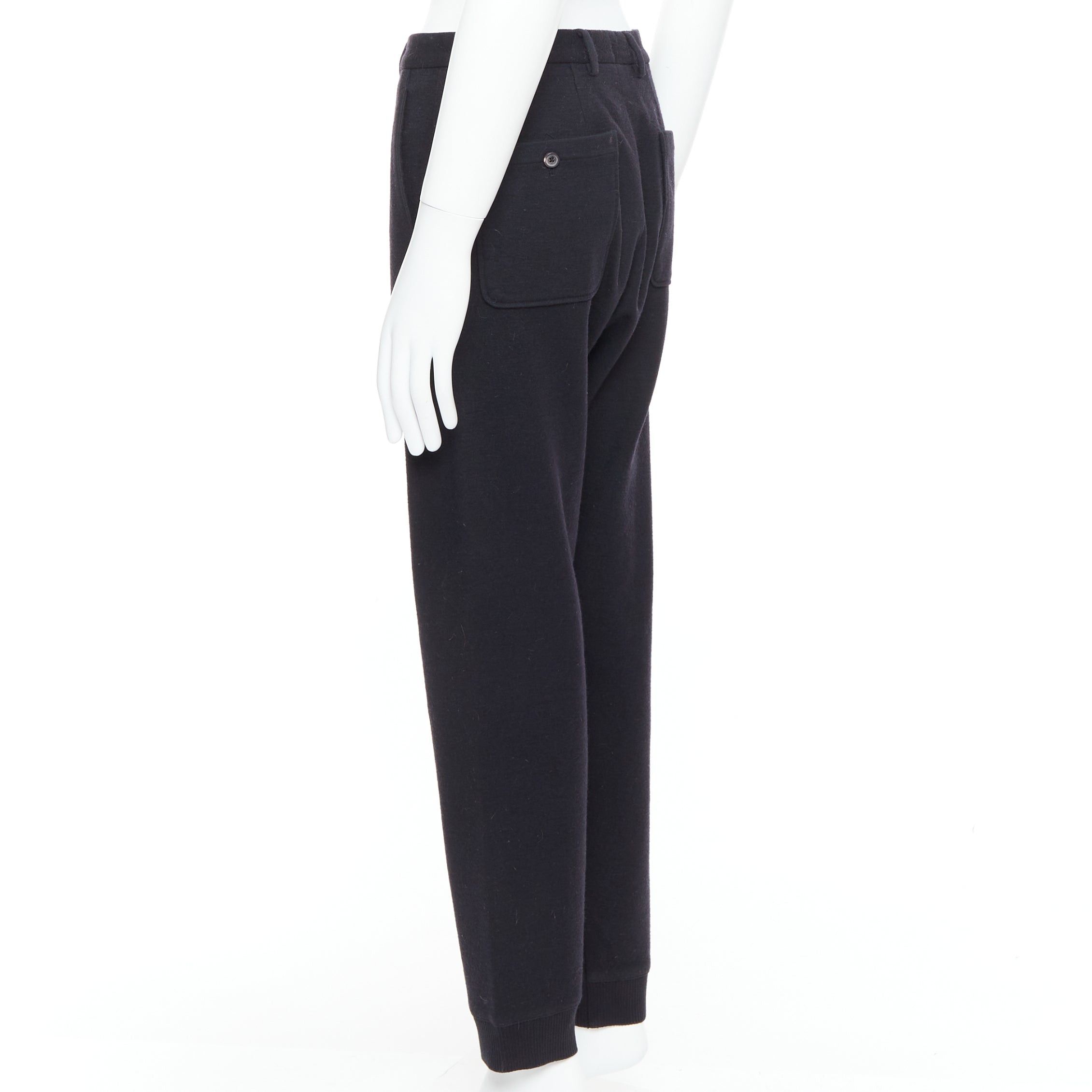 Lanvin LANVIN black wool like back pockets knitted hem jogger pants Size US 29 - 6 Thumbnail