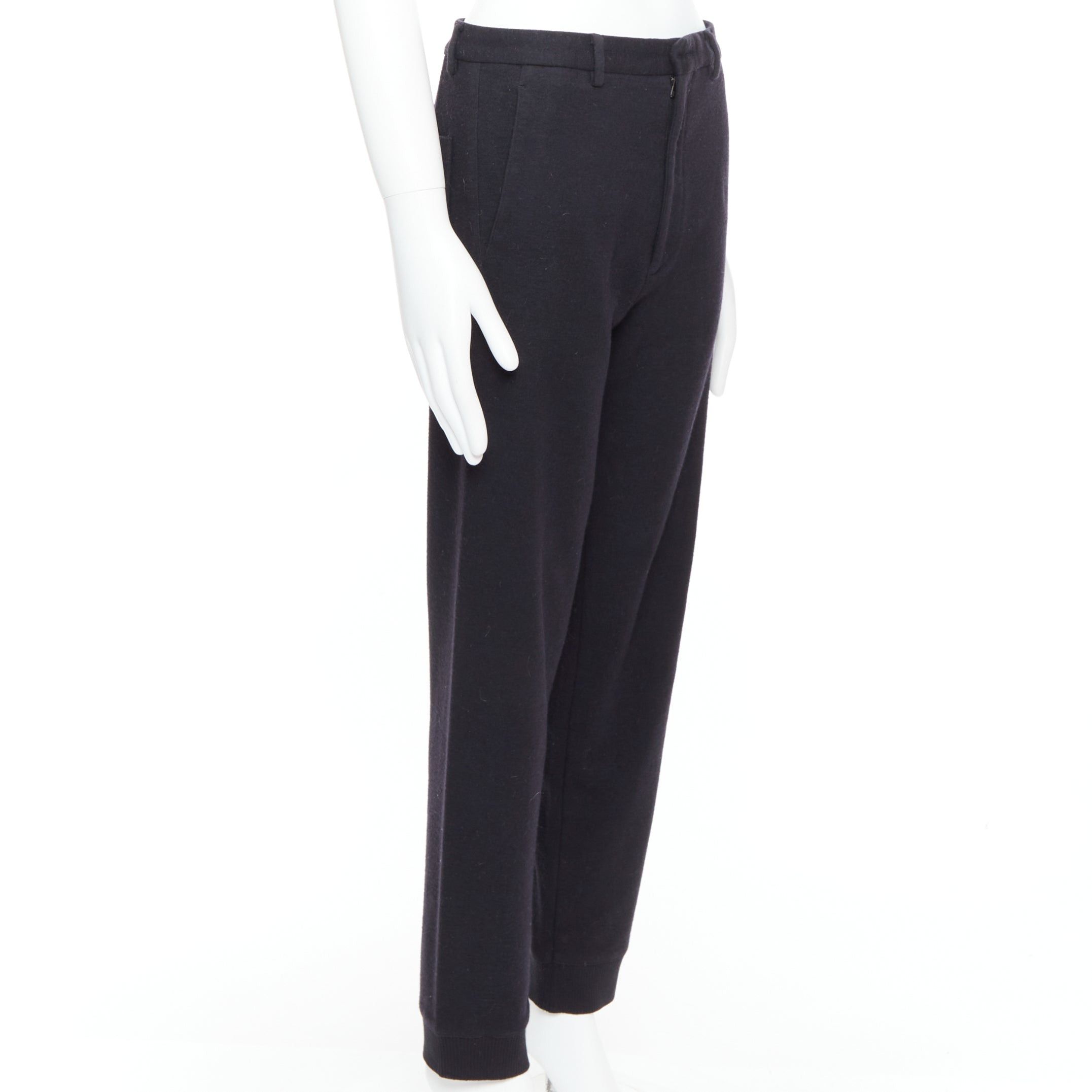 Lanvin LANVIN black wool like back pockets knitted hem jogger pants Size US 29 - 3 Thumbnail