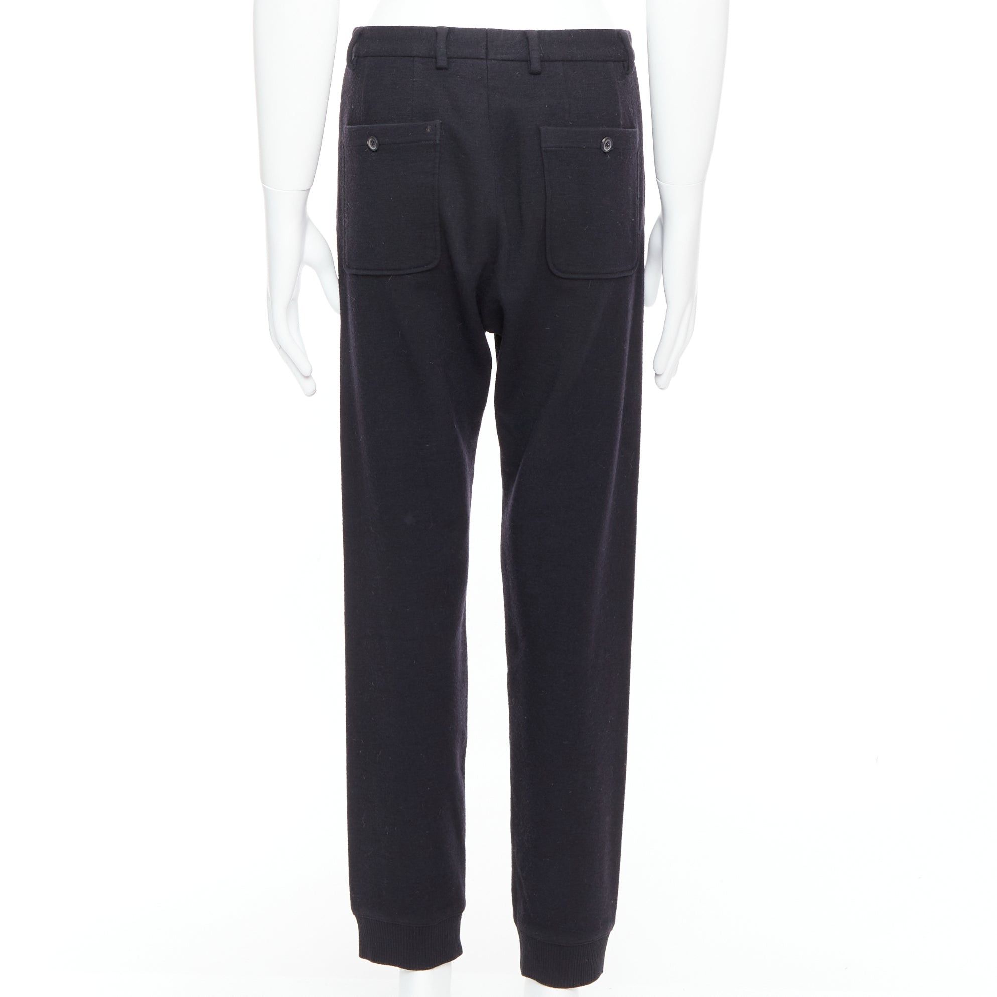 Lanvin LANVIN black wool like back pockets knitted hem jogger pants Size US 29 - 5 Thumbnail