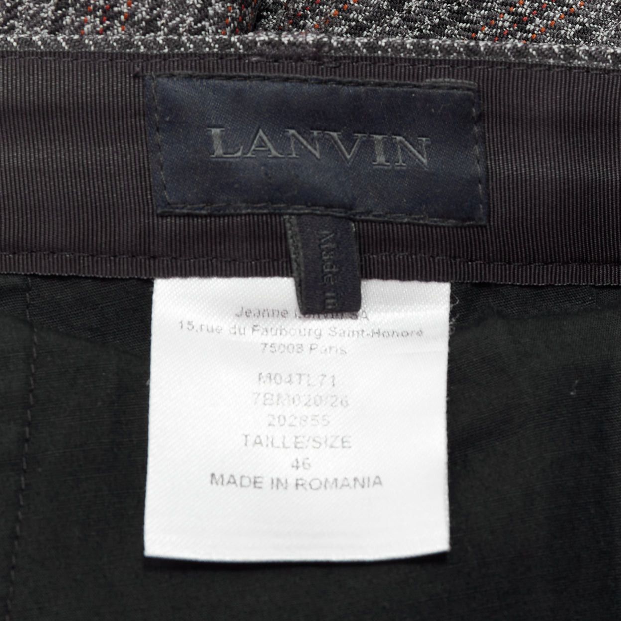 Lanvin LANVIN grey 100% wool houndstooth knee darts tapered pants FR46 S Size US 28 / EU 44 - 8 Thumbnail
