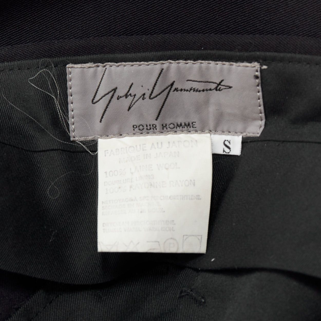 Yohji Yamamoto YOHJI YAMAMOTO navy 100% wool pleated front tapered wide trouser pants S Size US 29 - 8 Thumbnail