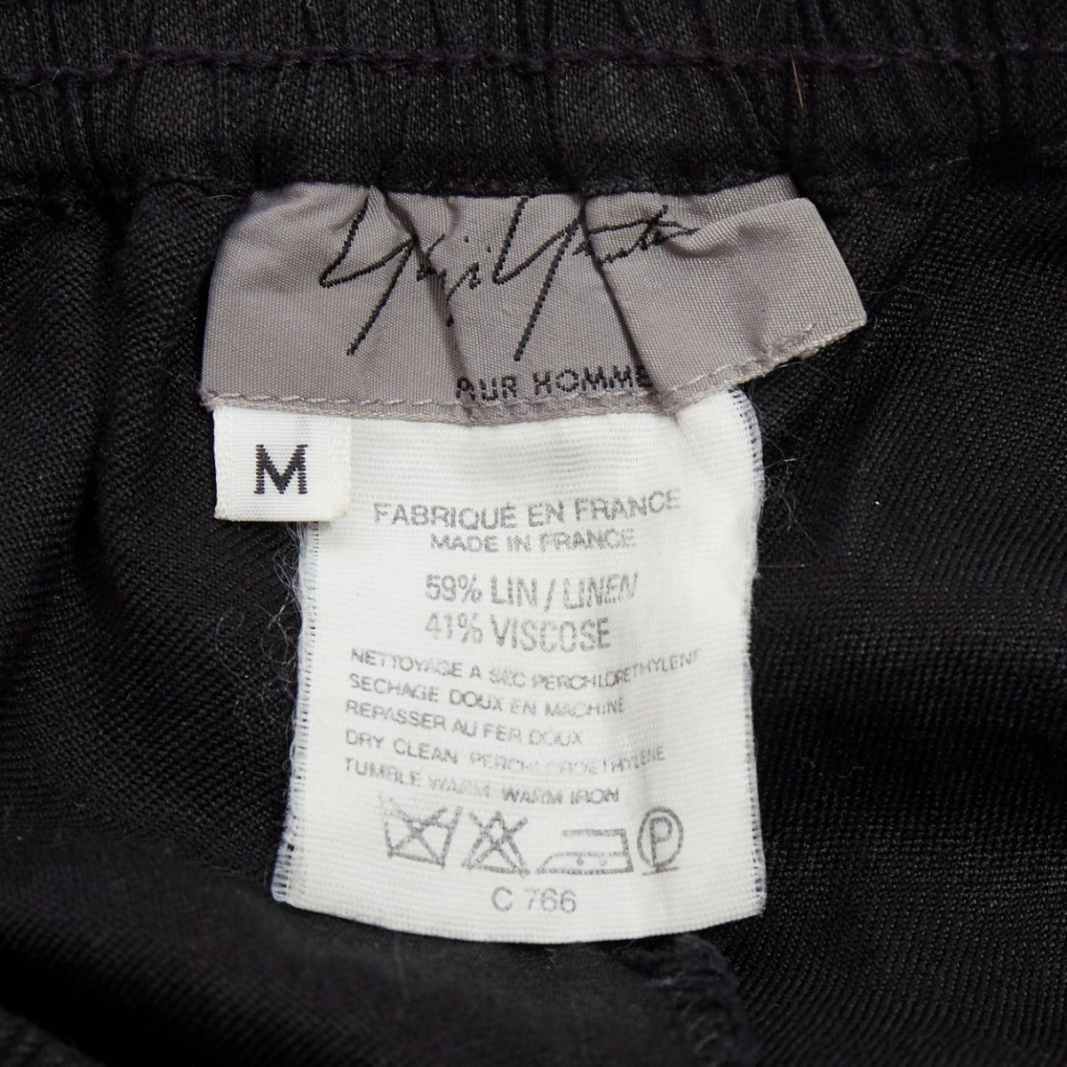 Yohji Yamamoto YOHJI YAMAMOTO black linen blend elasticated waistband wide pants M Size US 29 - 8 Thumbnail