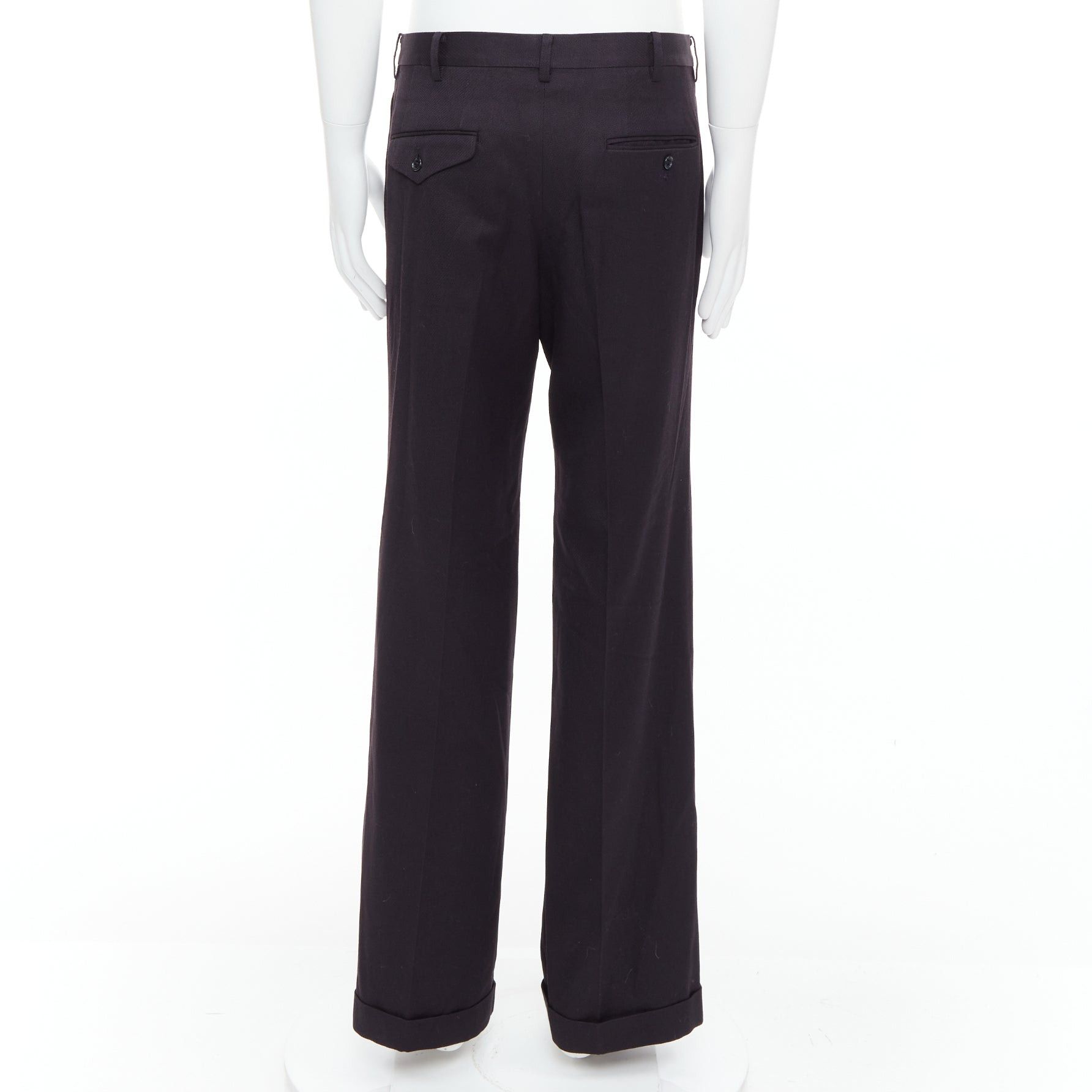 Yohji Yamamoto YOHJI YAMAMOTO Y's dark brown wool cotton blend wide pants JP4 XL Size US 29 - 5 Thumbnail