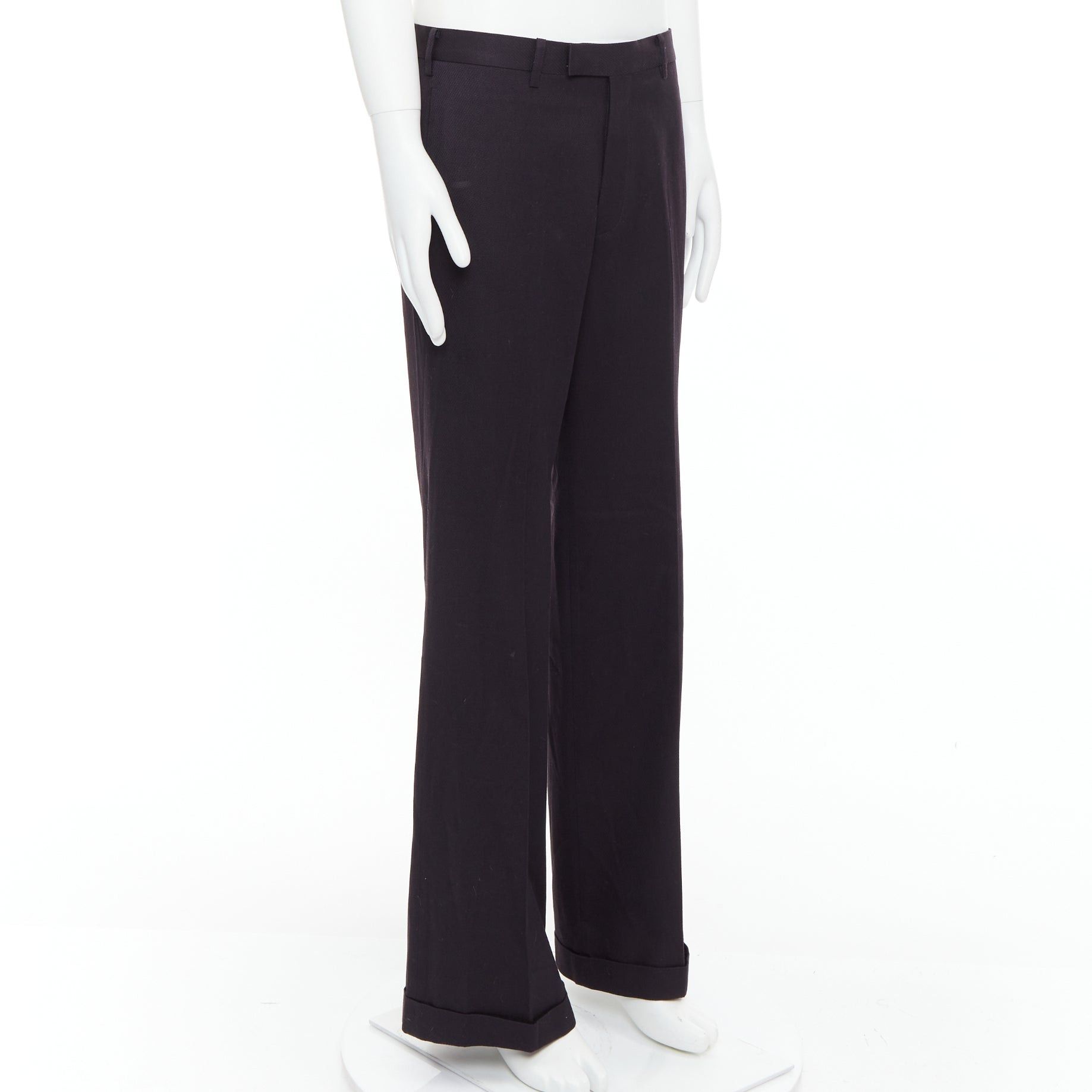 Yohji Yamamoto YOHJI YAMAMOTO Y's dark brown wool cotton blend wide pants JP4 XL Size US 29 - 3 Thumbnail