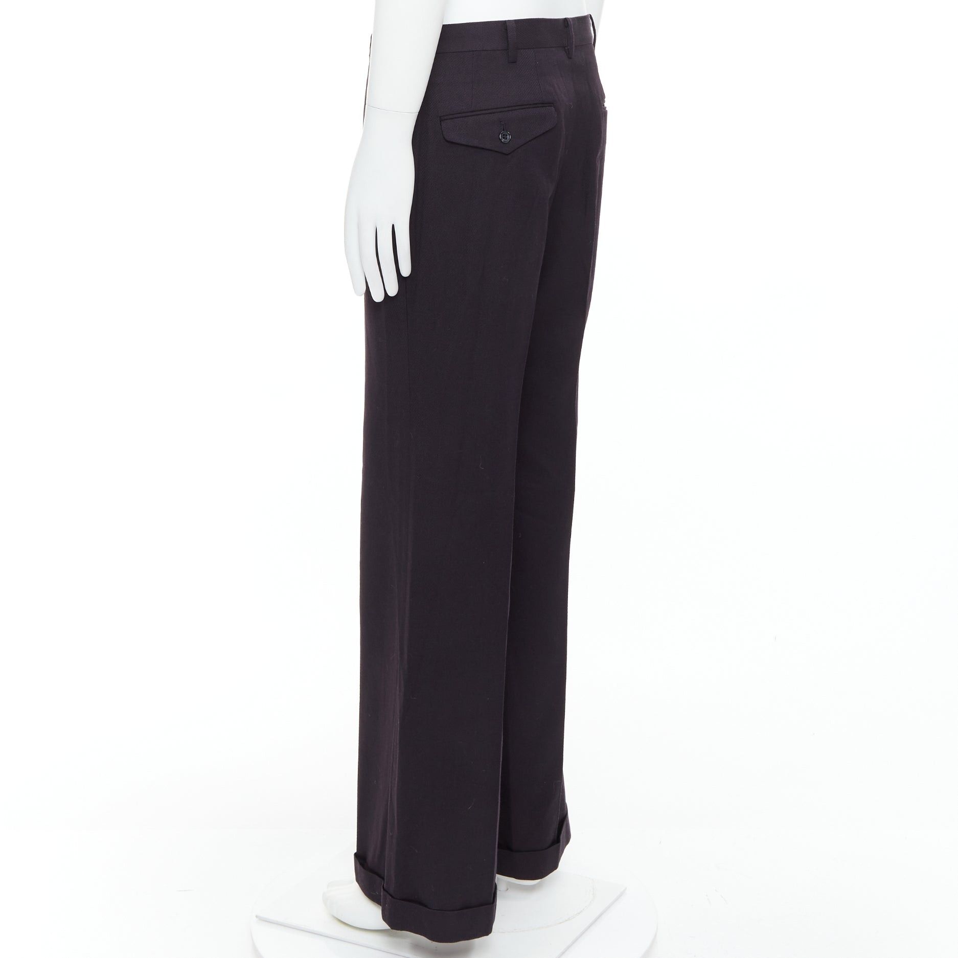 Yohji Yamamoto YOHJI YAMAMOTO Y's dark brown wool cotton blend wide pants JP4 XL Size US 29 - 6 Thumbnail