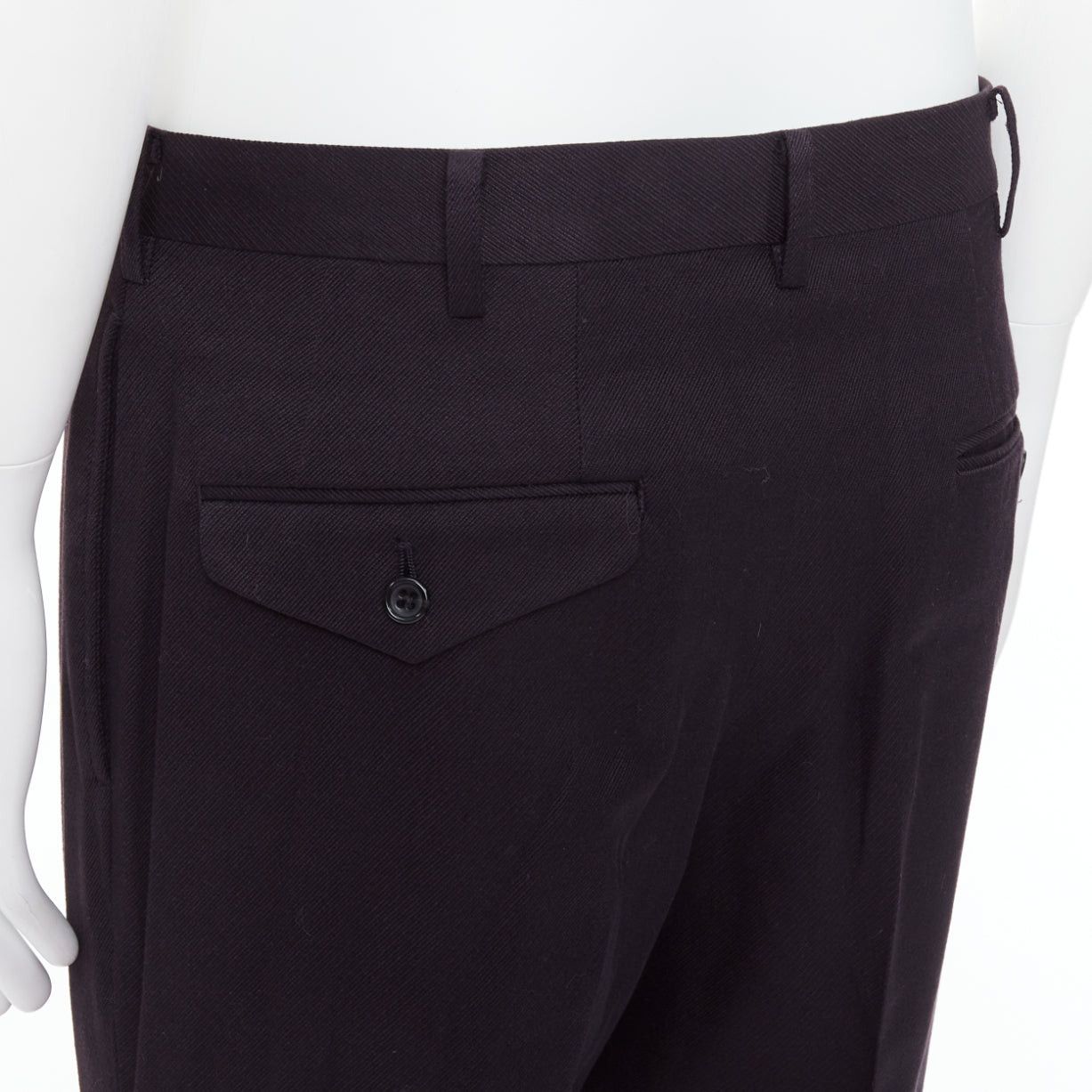 Yohji Yamamoto YOHJI YAMAMOTO Y's dark brown wool cotton blend wide pants JP4 XL Size US 29 - 2 Thumbnail