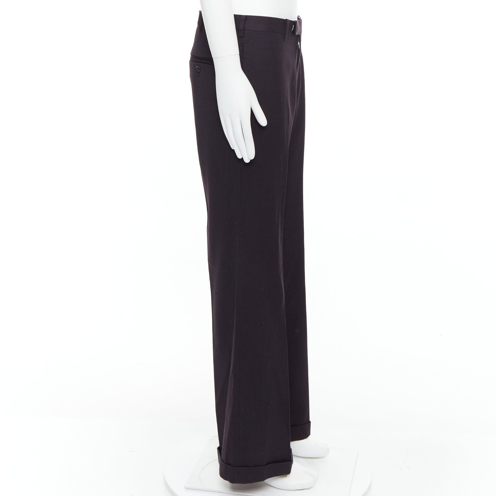 Yohji Yamamoto YOHJI YAMAMOTO Y's dark brown wool cotton blend wide pants JP4 XL Size US 29 - 4 Thumbnail