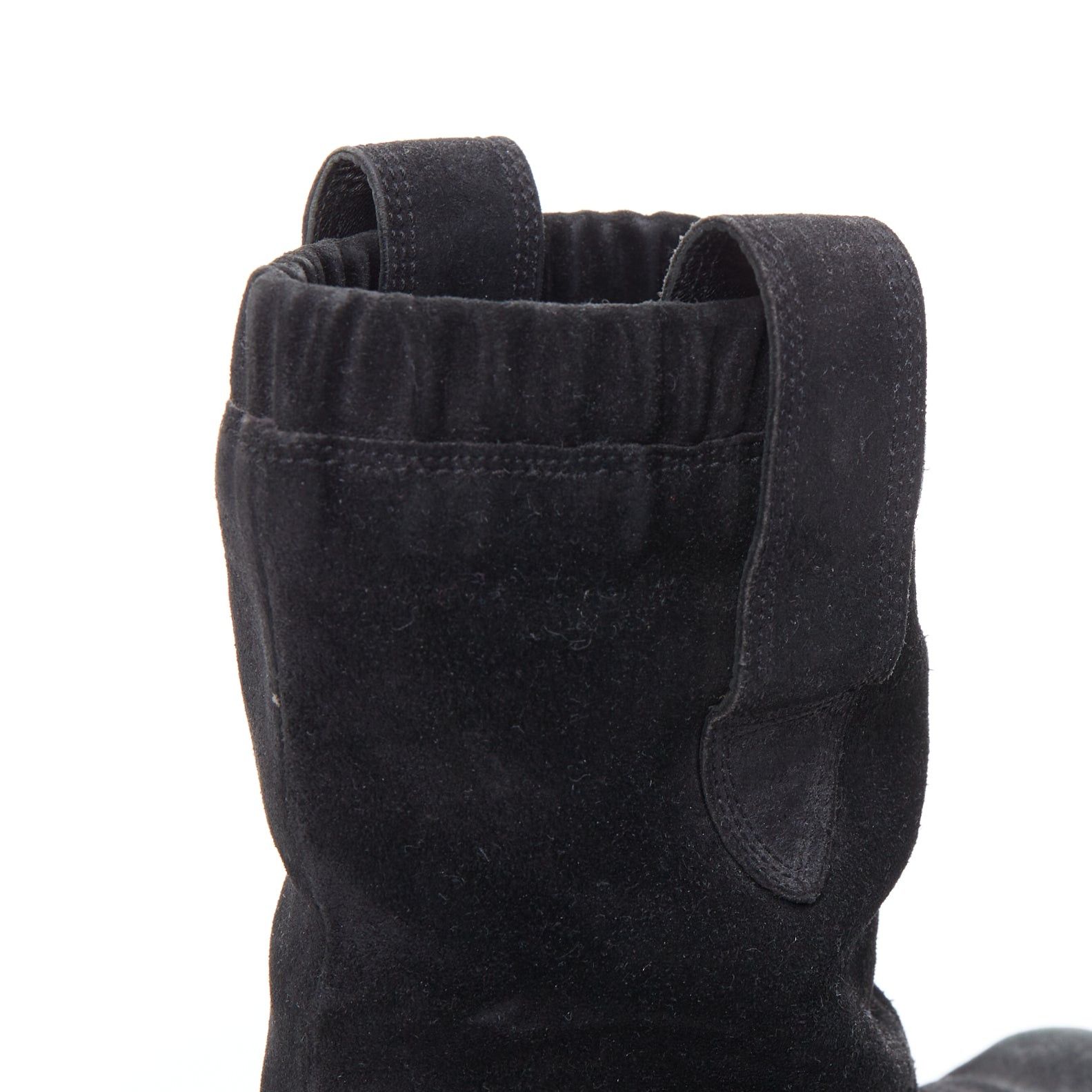 Balenciaga BALENCIAGA black distressed suede leather elastic flat boots Size US 8 / EU 41 - 10 Thumbnail