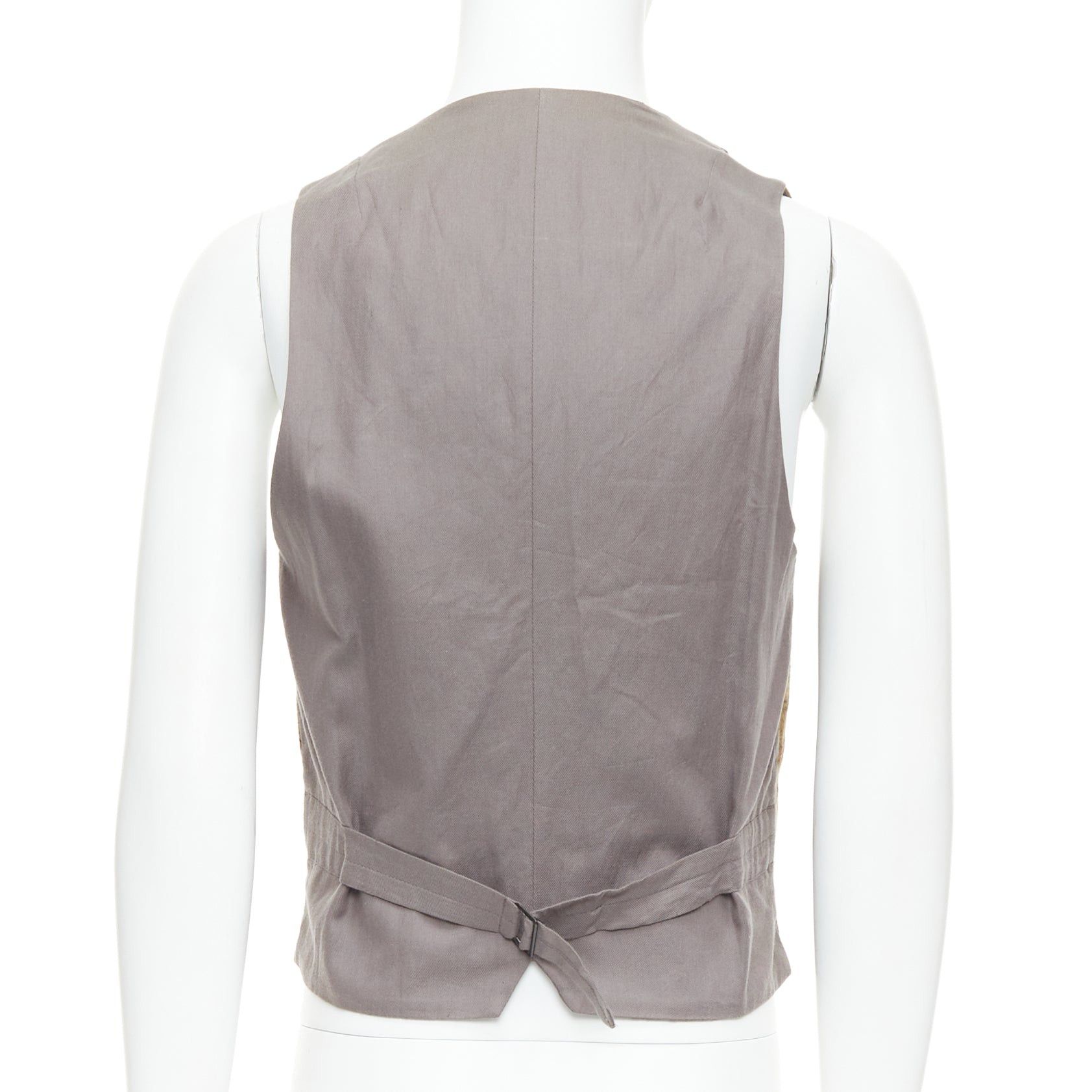 Dries Van Noten DRIES VAN NOTEN brown red plaid 100% wool shawl collar waistcoat IT48 M Size US M / EU 48-50 / 2 - 5 Thumbnail