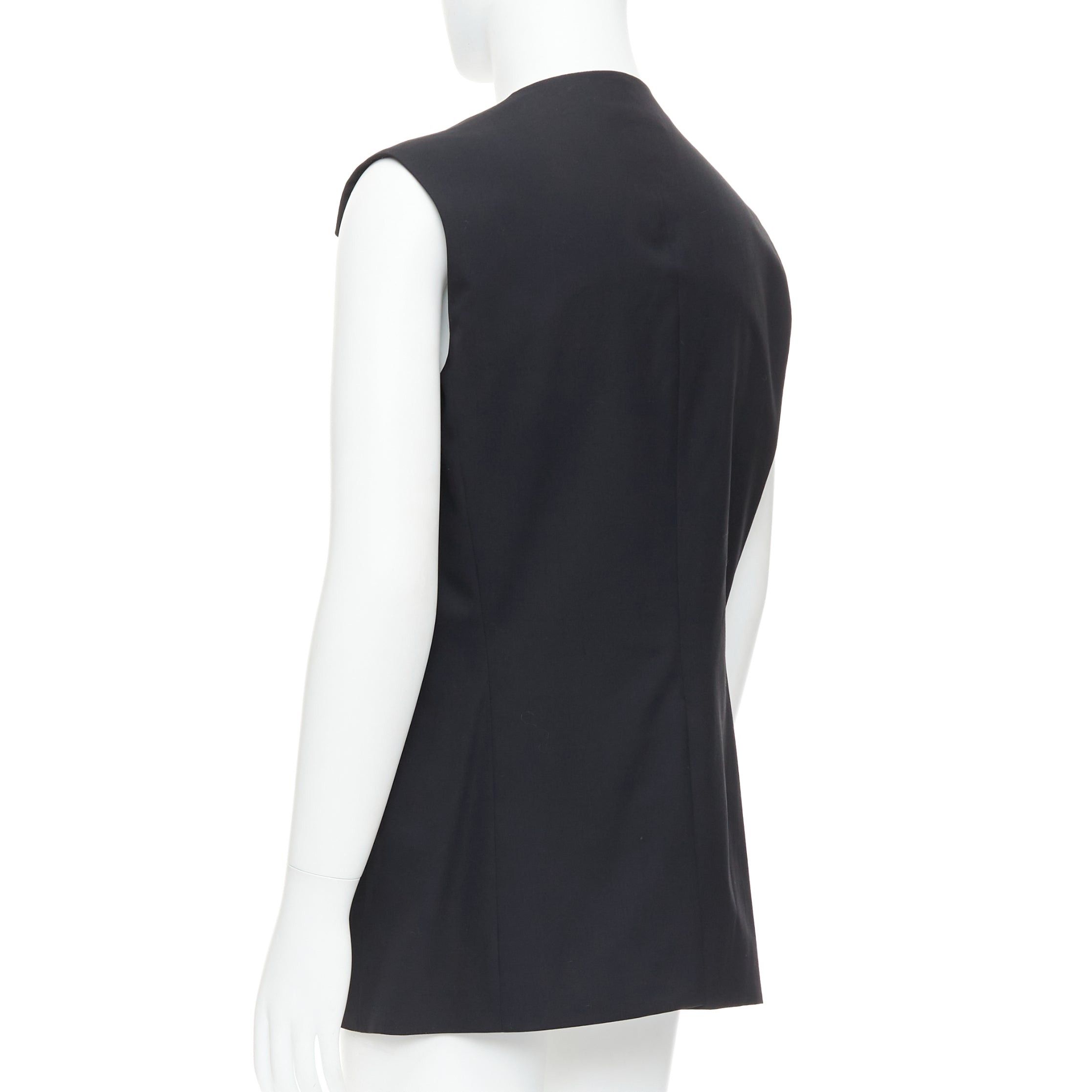Raf Simons RAF SIMONS 2009 black 100% wool v cut armhole waistcoat IT52 XL Size US XL / EU 56 / 4 - 6 Thumbnail