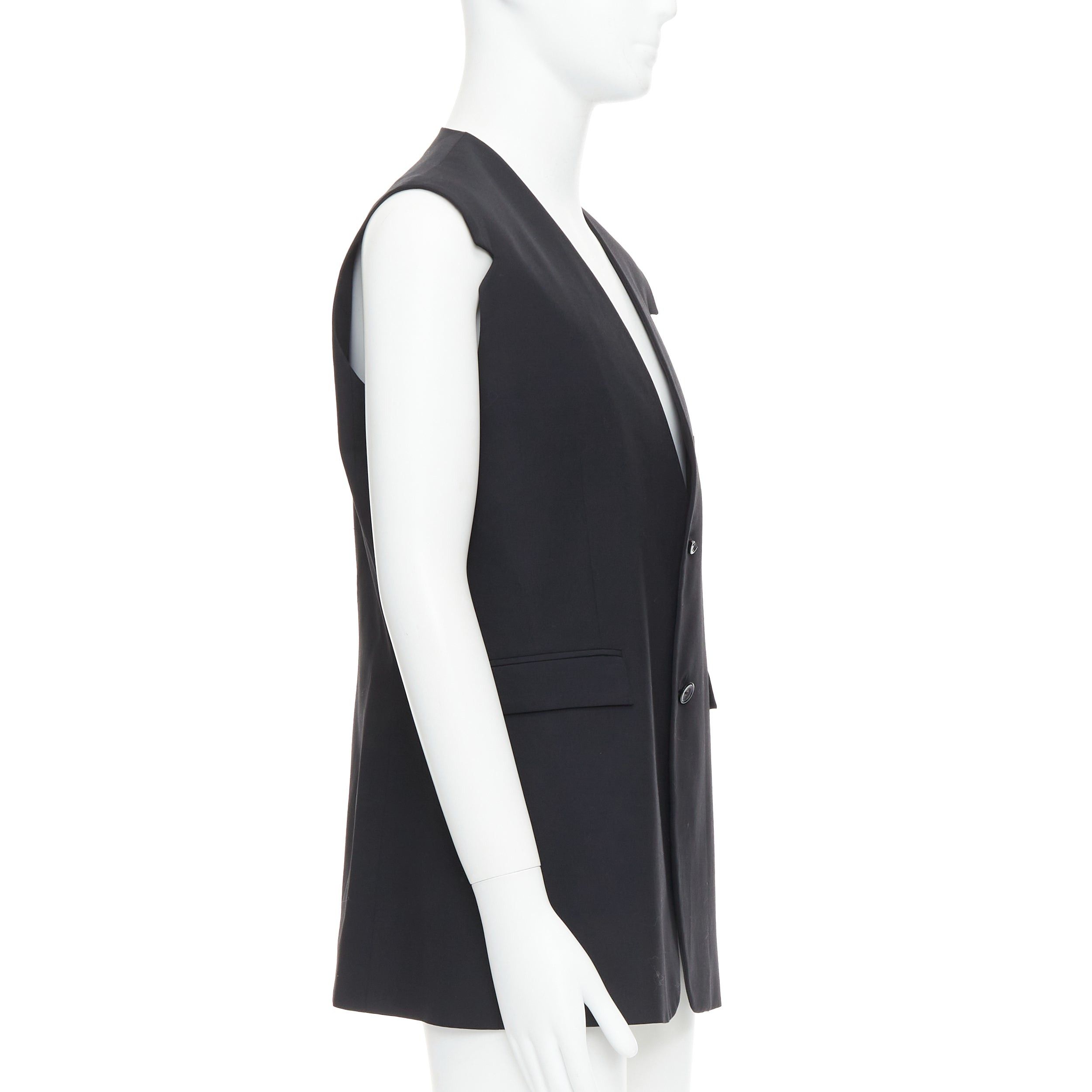 Raf Simons RAF SIMONS 2009 black 100% wool v cut armhole waistcoat IT52 XL Size US XL / EU 56 / 4 - 4 Thumbnail