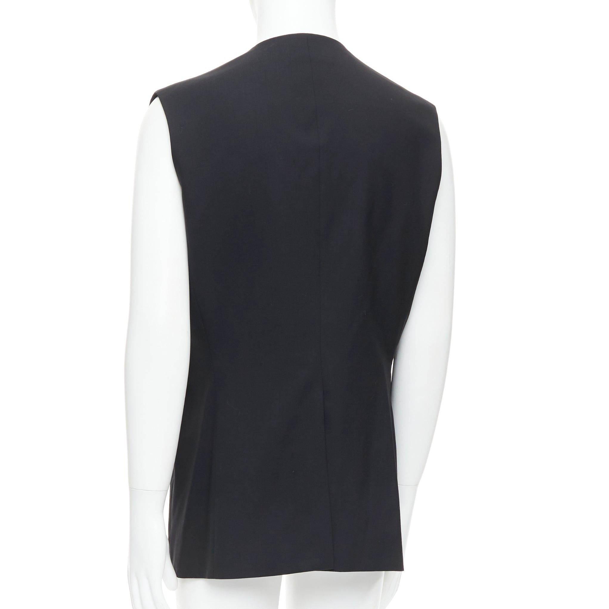 Raf Simons RAF SIMONS 2009 black 100% wool v cut armhole waistcoat IT52 XL Size US XL / EU 56 / 4 - 5 Thumbnail