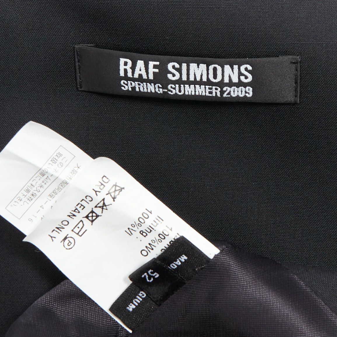Raf Simons RAF SIMONS 2009 black 100% wool v cut armhole waistcoat IT52 XL Size US XL / EU 56 / 4 - 8 Thumbnail