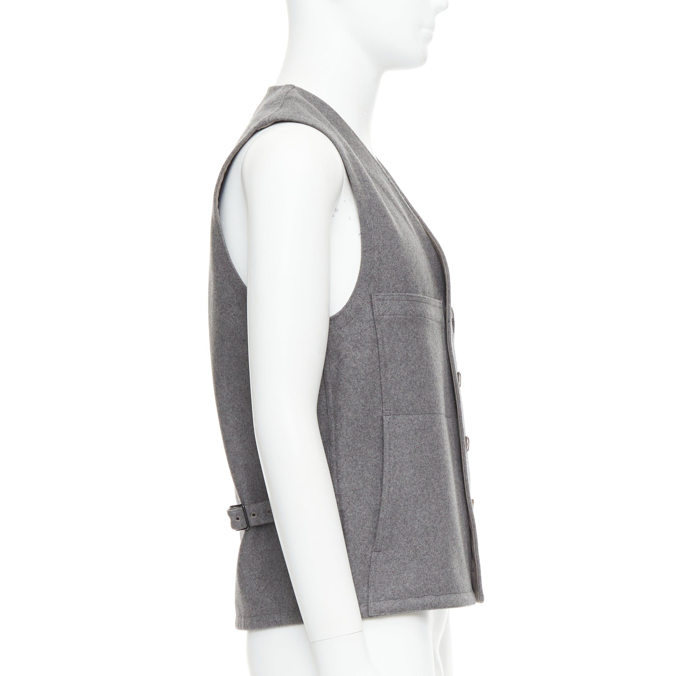 Lemaire CHRISTOPHE LEMAIRE grey virgin wool cotton tape bonded waist coat vest Sz3 Size US M / EU 48-50 / 2 - 6 Thumbnail