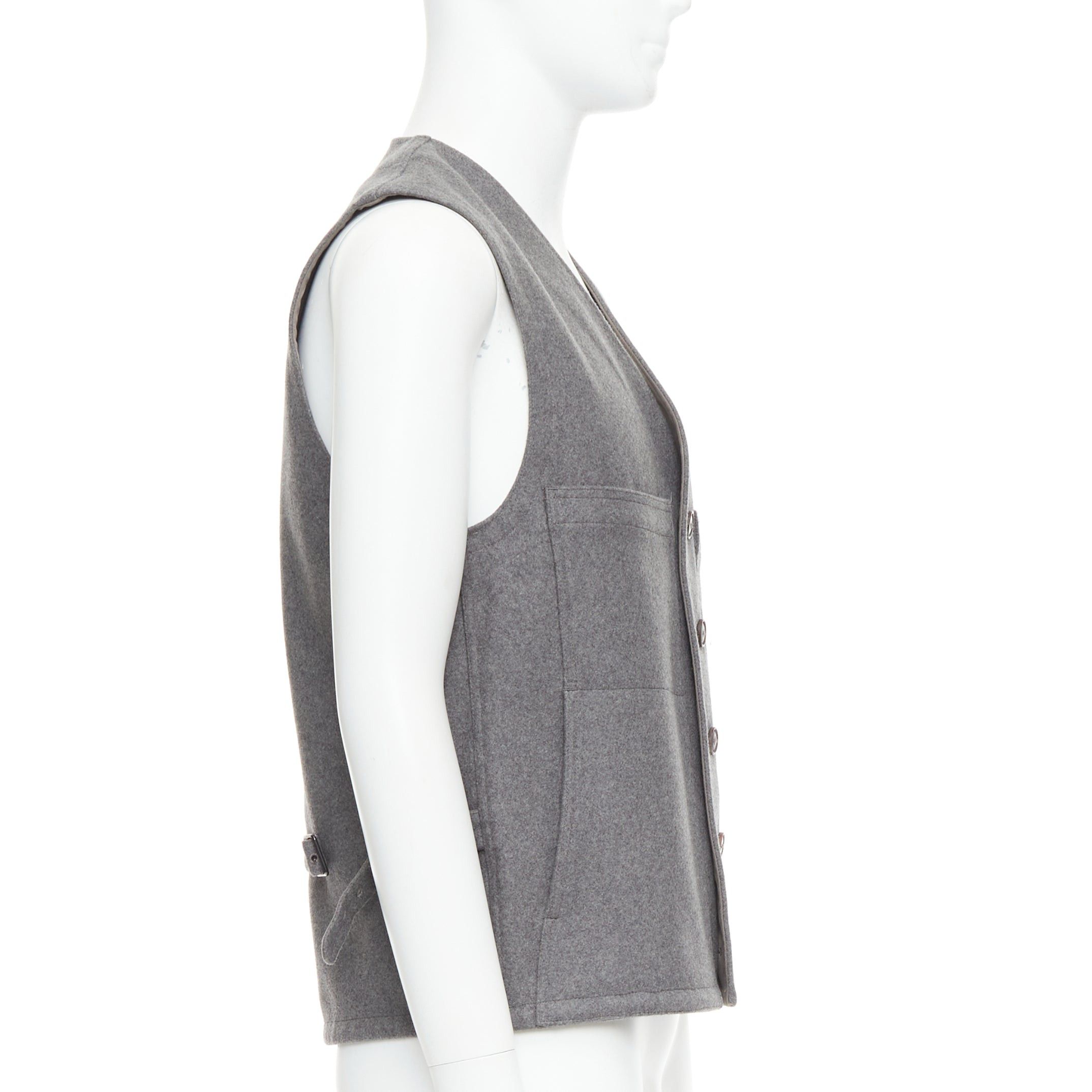 Lemaire CHRISTOPHE LEMAIRE grey virgin wool cotton tape bonded waist coat vest Sz3 Size US M / EU 48-50 / 2 - 4 Thumbnail