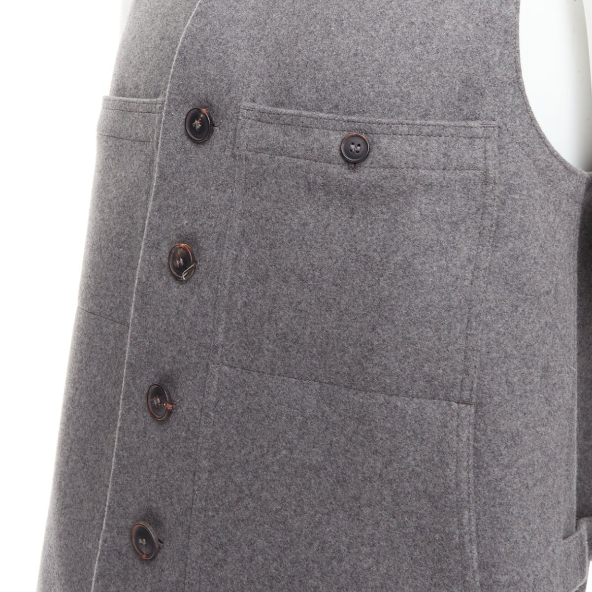 Lemaire CHRISTOPHE LEMAIRE grey virgin wool cotton tape bonded waist coat vest Sz3 Size US M / EU 48-50 / 2 - 8 Thumbnail
