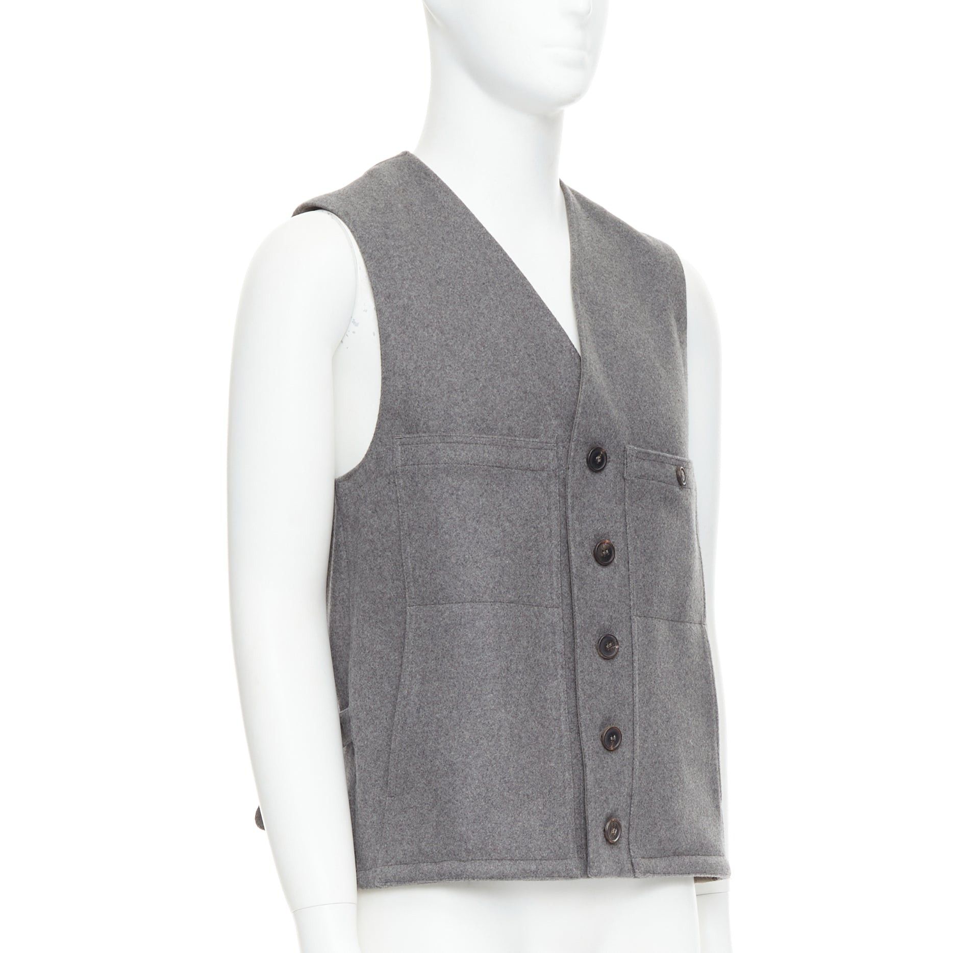 Lemaire CHRISTOPHE LEMAIRE grey virgin wool cotton tape bonded waist coat vest Sz3 Size US M / EU 48-50 / 2 - 3 Thumbnail