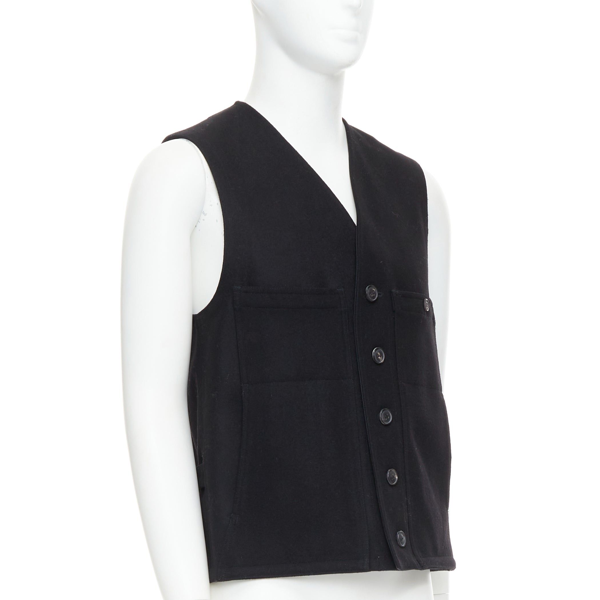 Lemaire CHRISTOPHE LEMAIRE black 100% virgin wool cotton waist coat vest Sz3 Size US M / EU 48-50 / 2 - 3 Thumbnail