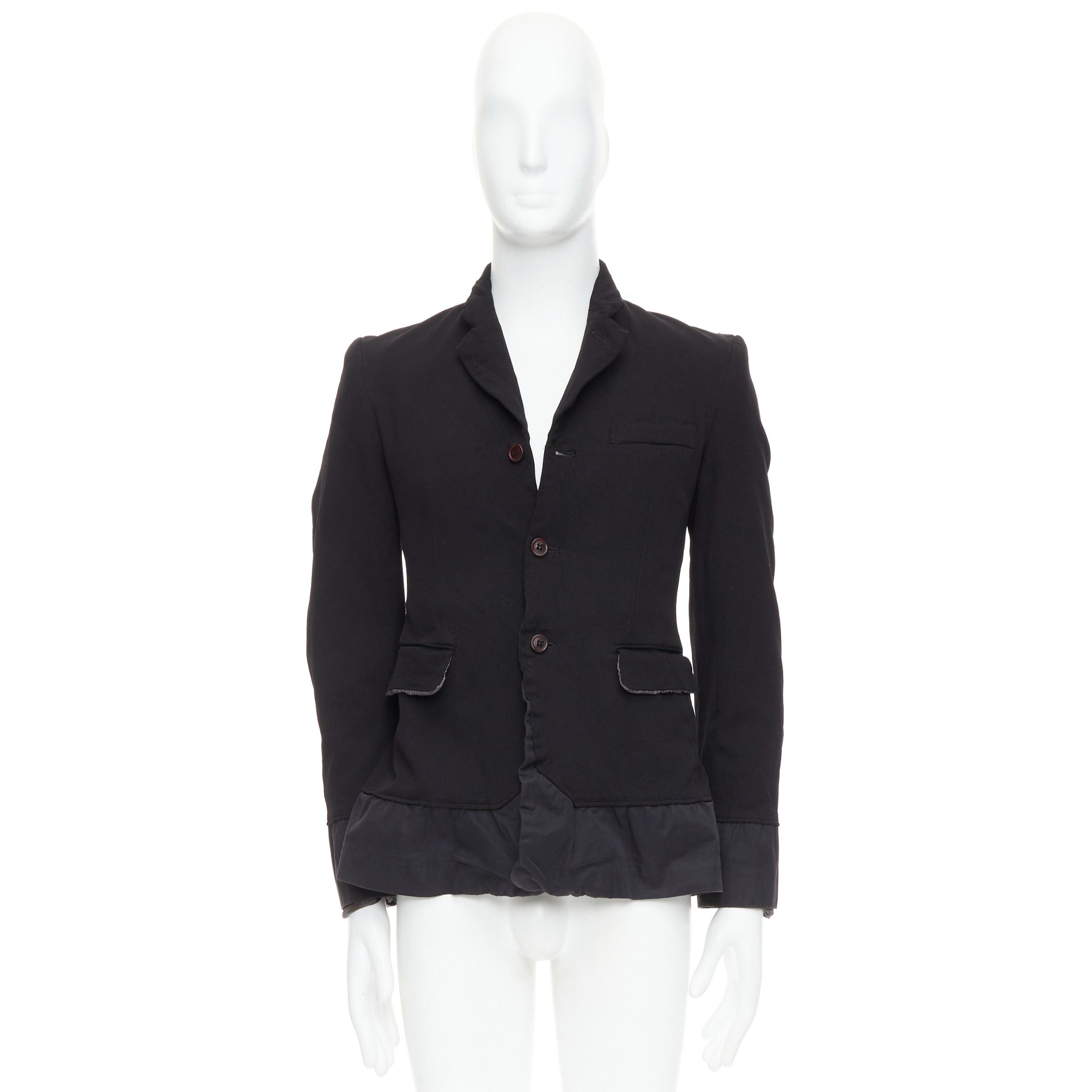 Comme des Garcons COMME DES GARCONS Homme Plus Evergreen 2005 black Reprint Docking blazer S Size 46R - 9 Thumbnail