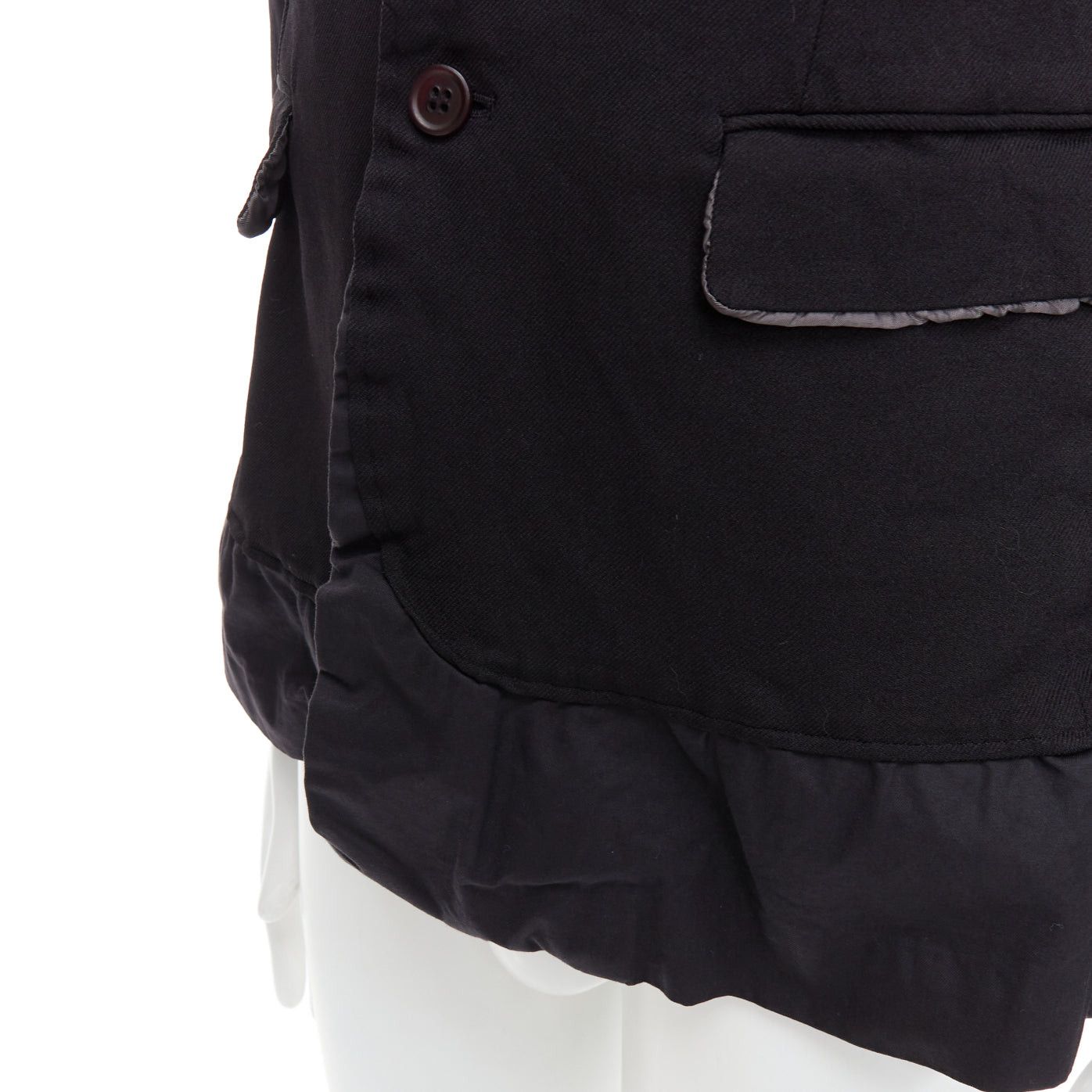 Comme des Garcons COMME DES GARCONS Homme Plus Evergreen 2005 black Reprint Docking blazer S Size 46R - 7 Thumbnail