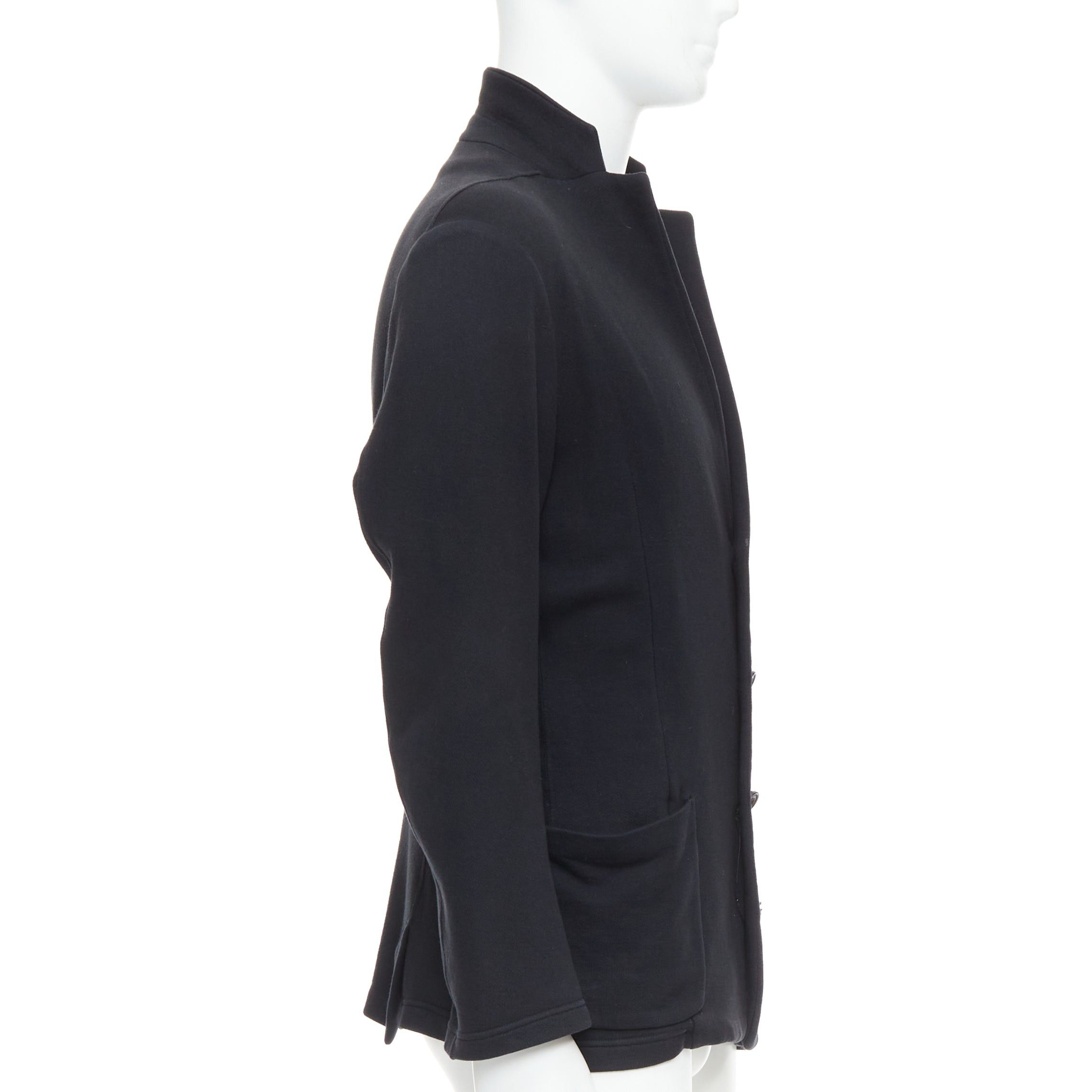 ato ATO black cotton jersey panelled pocketed cropped blazer IT46 S Size 48R - 5 Thumbnail