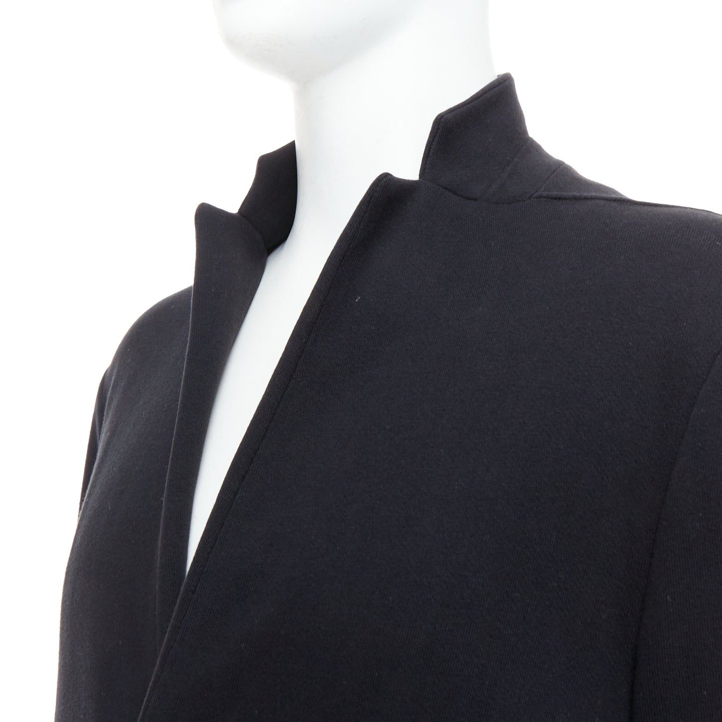 ato ATO black cotton jersey panelled pocketed cropped blazer IT46 S Size 48R - 2 Thumbnail