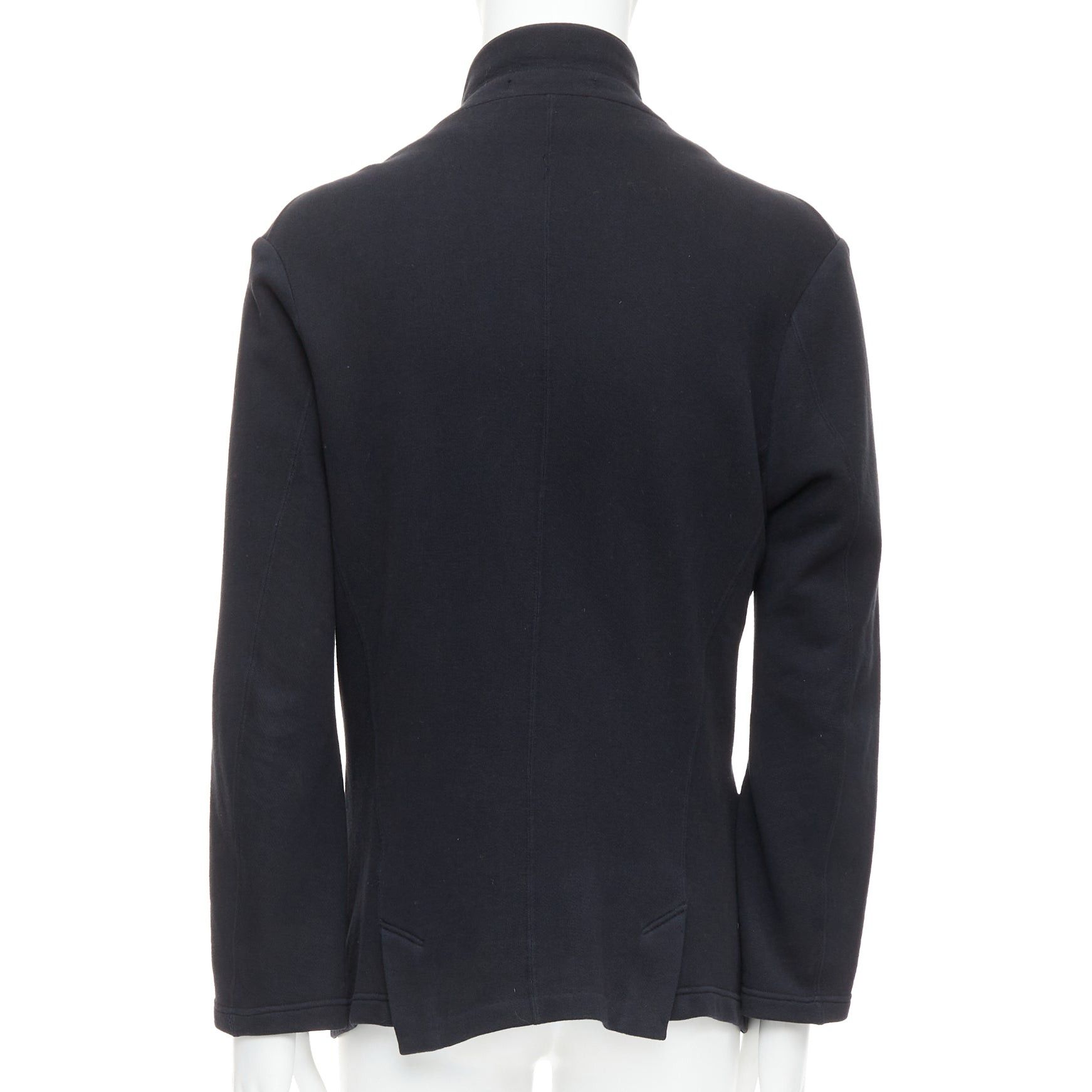 ato ATO black cotton jersey panelled pocketed cropped blazer IT46 S Size 48R - 6 Thumbnail