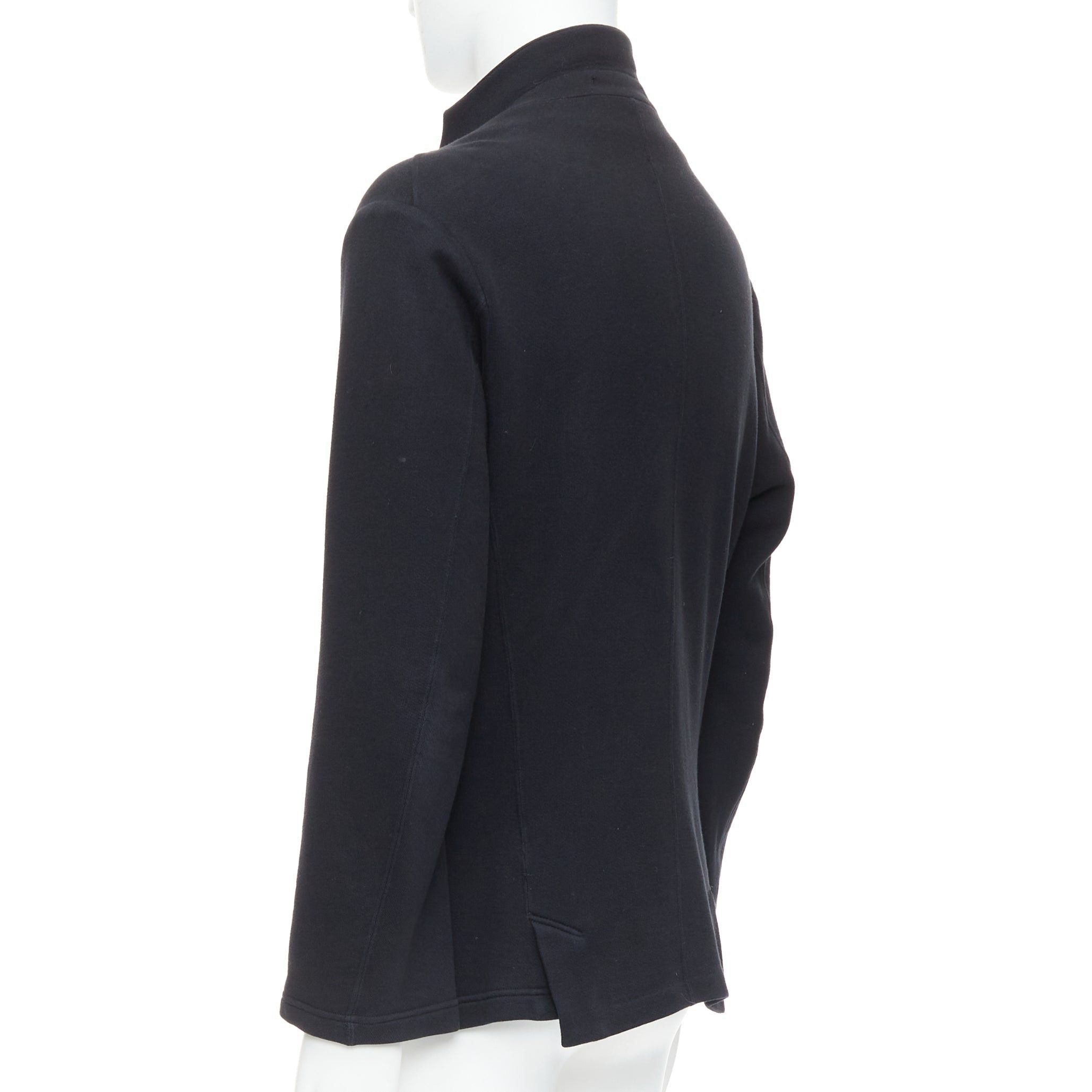 ato ATO black cotton jersey panelled pocketed cropped blazer IT46 S Size 48R - 7 Thumbnail