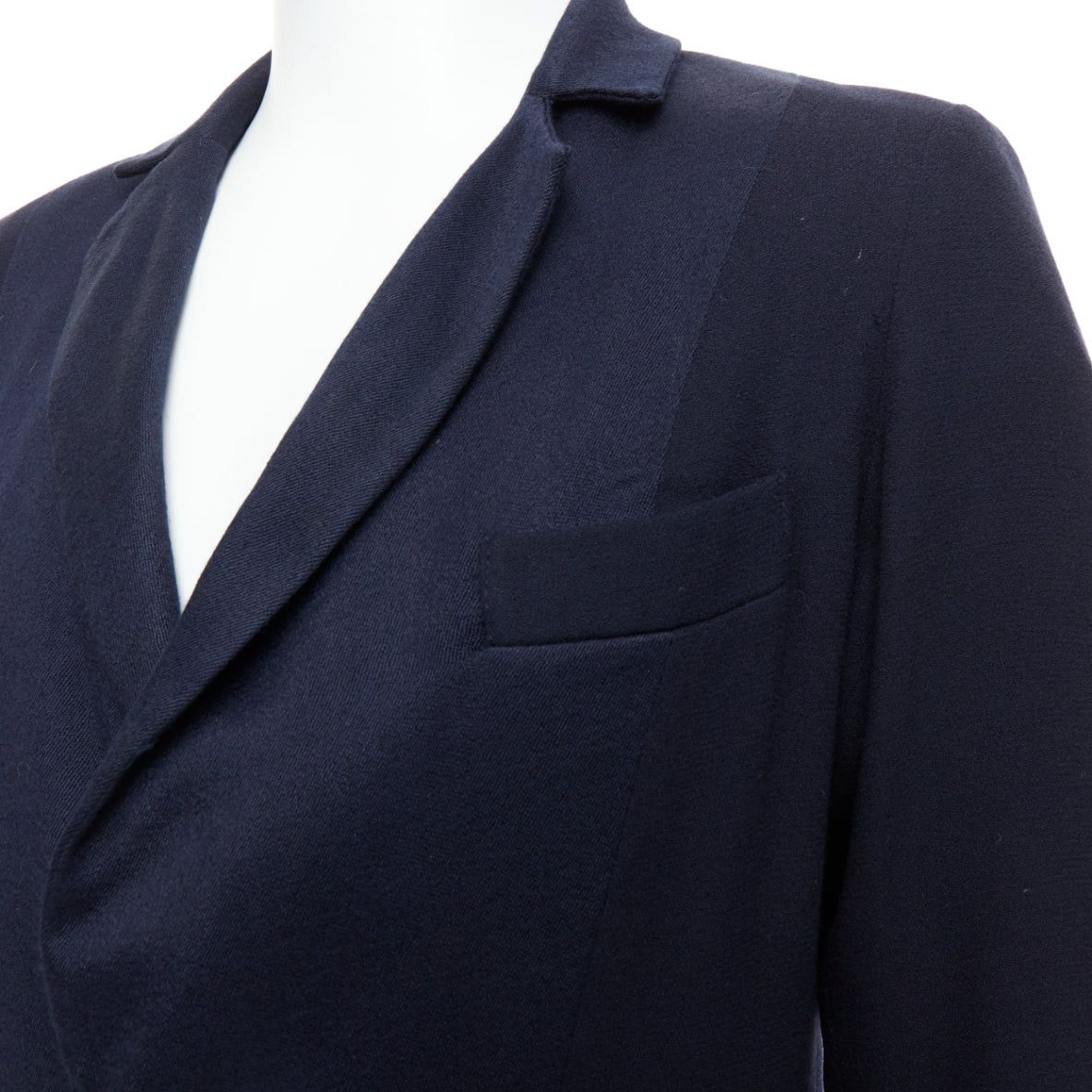 Stephan Schneider STEPHEN SCHNEIDER navy multi fabric pocketed soft boxy blazer Sz2 S Size 46R - 2 Thumbnail