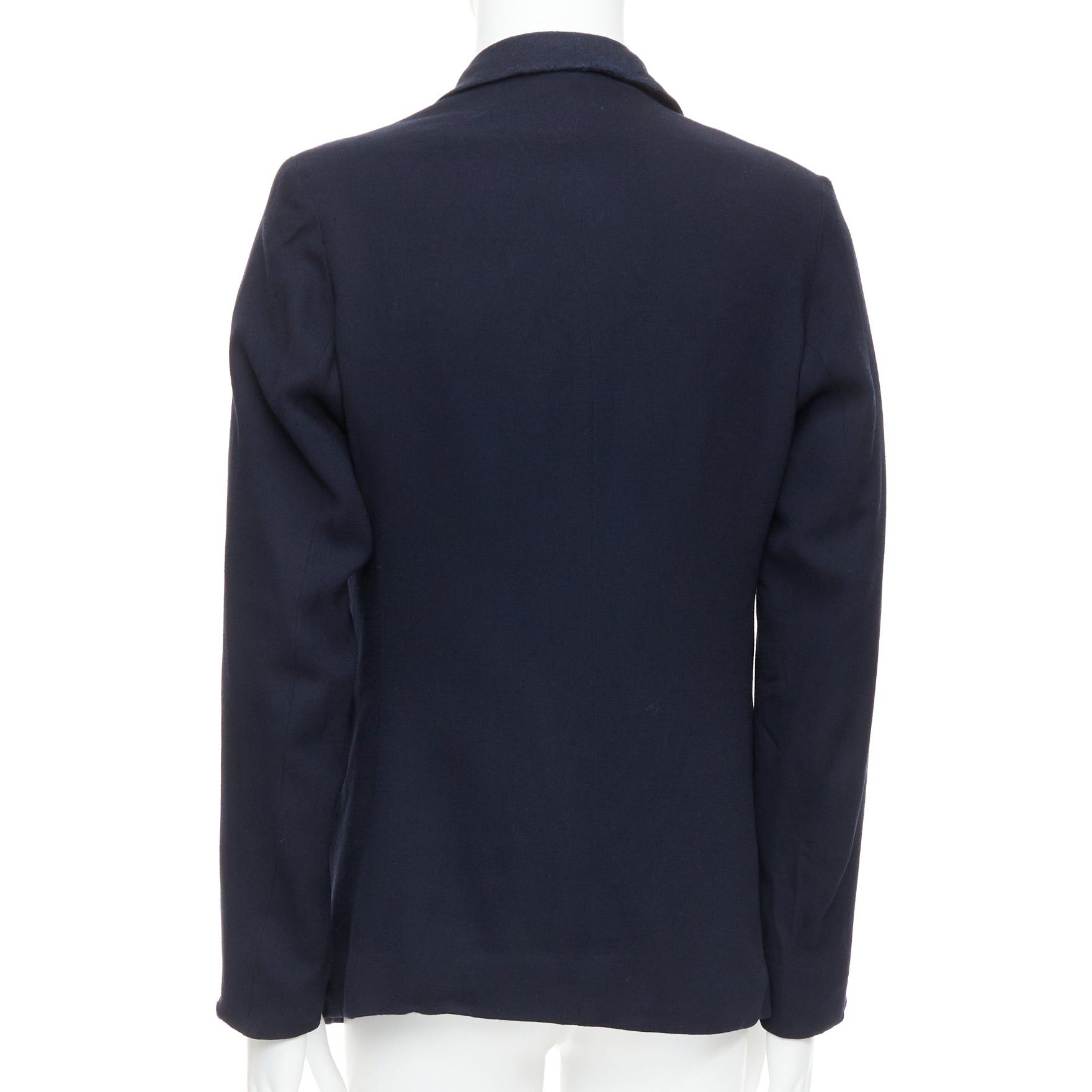 Stephan Schneider STEPHEN SCHNEIDER navy multi fabric pocketed soft boxy blazer Sz2 S Size 46R - 6 Thumbnail