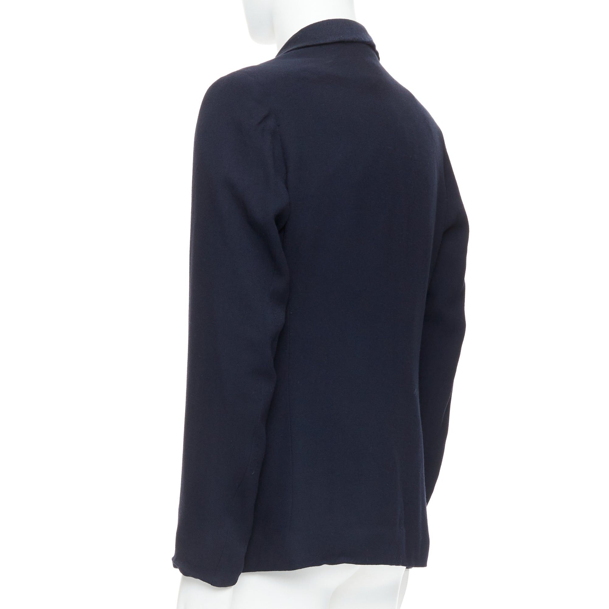 Stephan Schneider STEPHEN SCHNEIDER navy multi fabric pocketed soft boxy blazer Sz2 S Size 46R - 7 Thumbnail